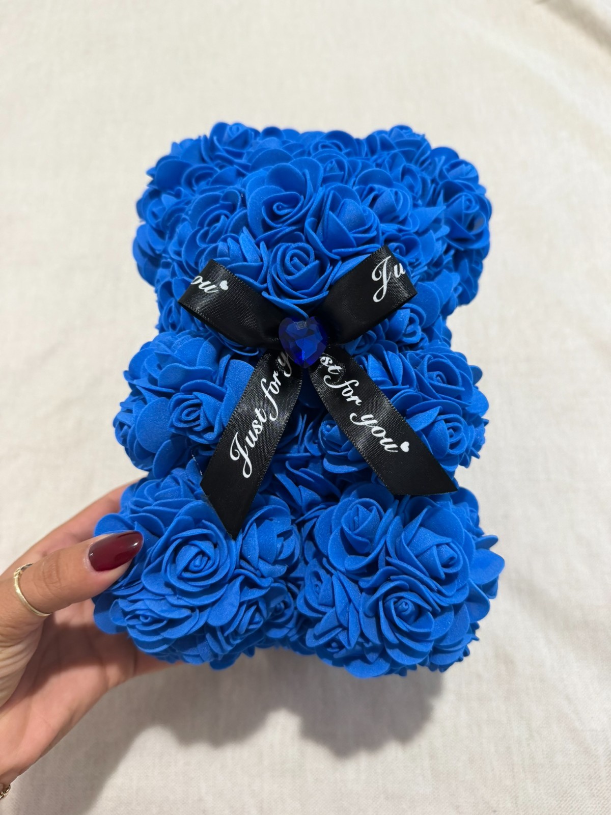 Blue Rose Bear Gift