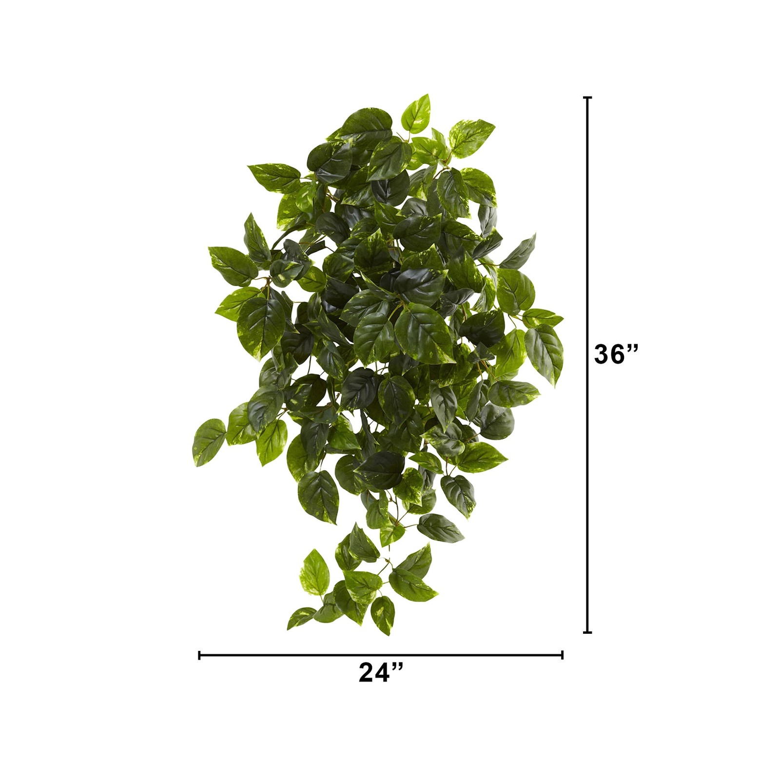 36 Inch Pothos Hanging Bush Plant Set of 2 UV Resistant Indoor Outdoor Decor