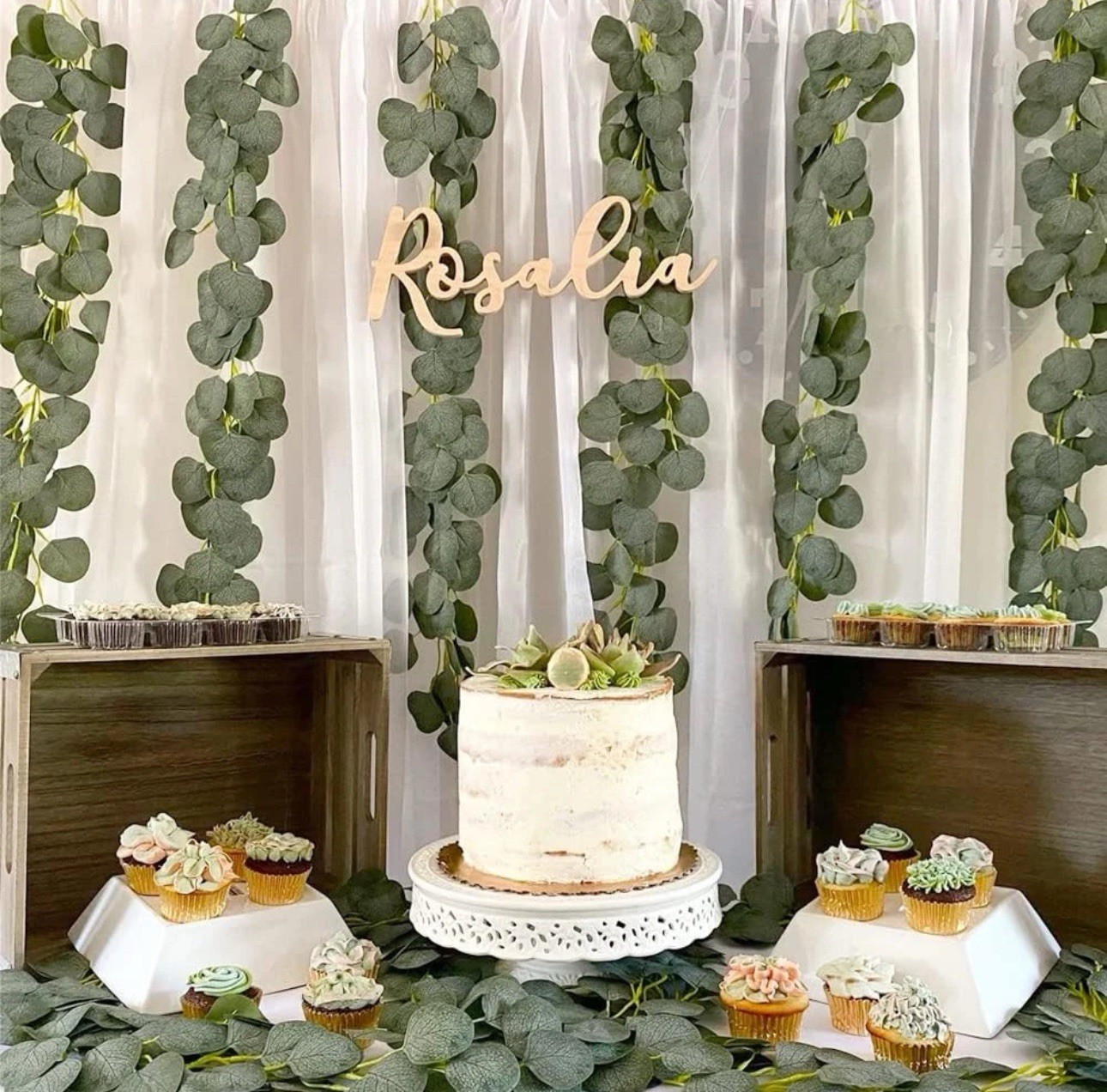3 Pack Artificial Eucalyptus Garland 146 Leaves Greenery Silk Leaves Vines Artif