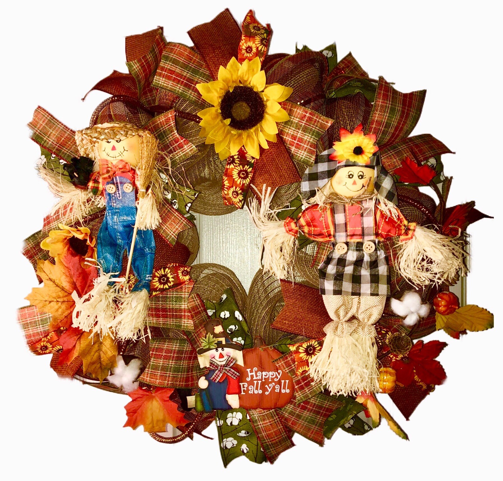 Festive Fall Burlap Jute Mesh Wreath