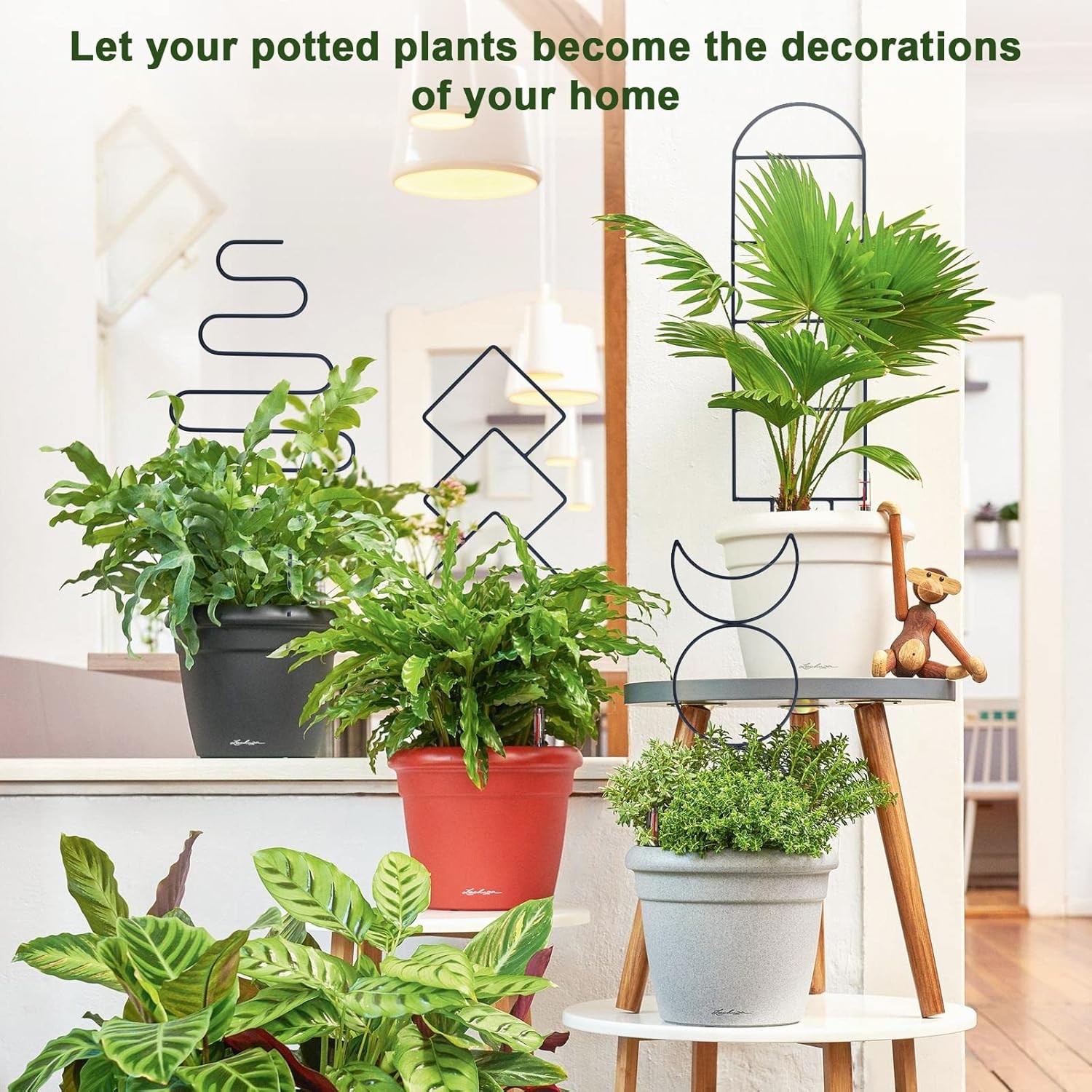 4PCS 16″ Indoor Outdoor Metal Plant Trellis for Climbing Vine Ivy