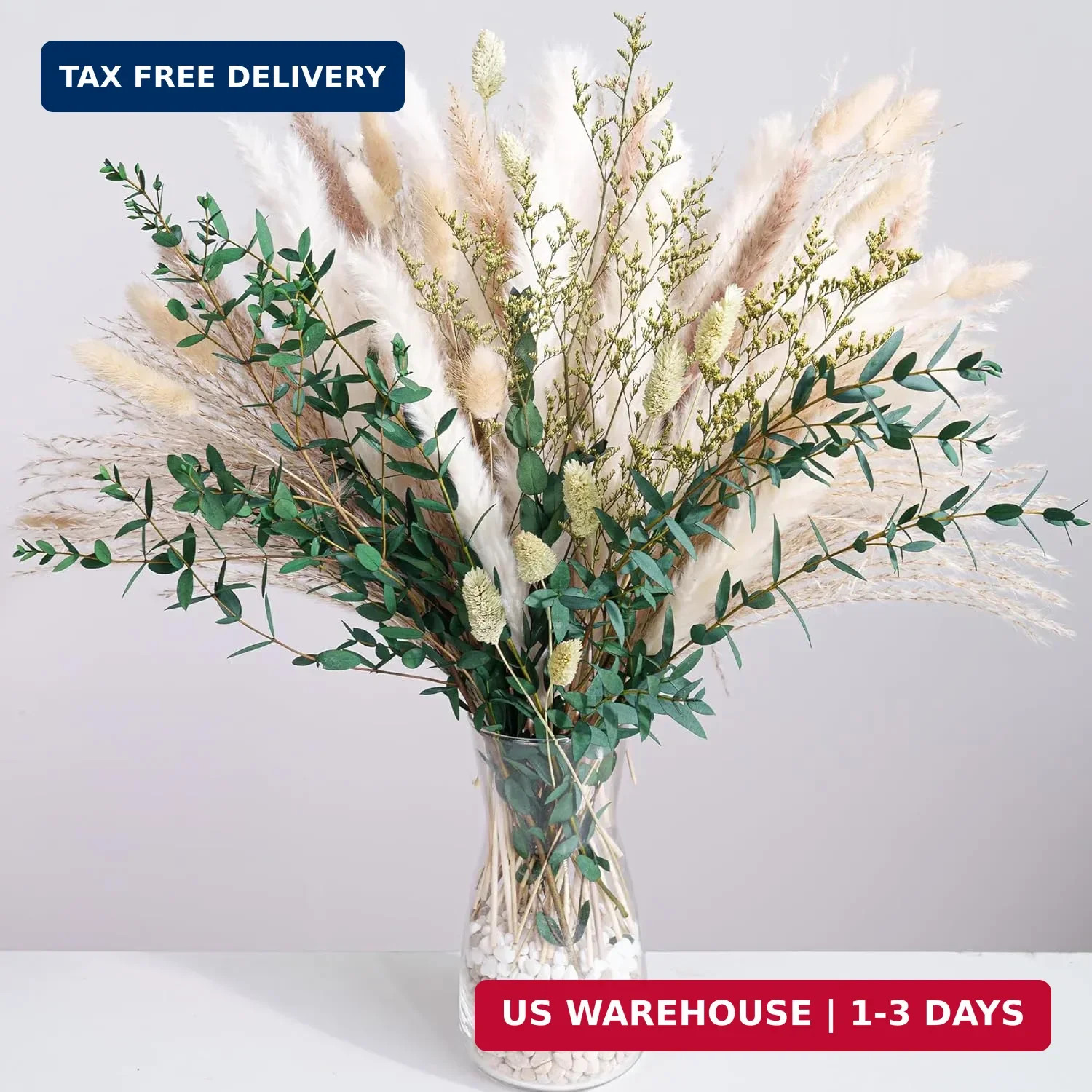 Green Pampas Grass Bouquet – Boho Home & Wedding Floral Arrangements – Dried Pam