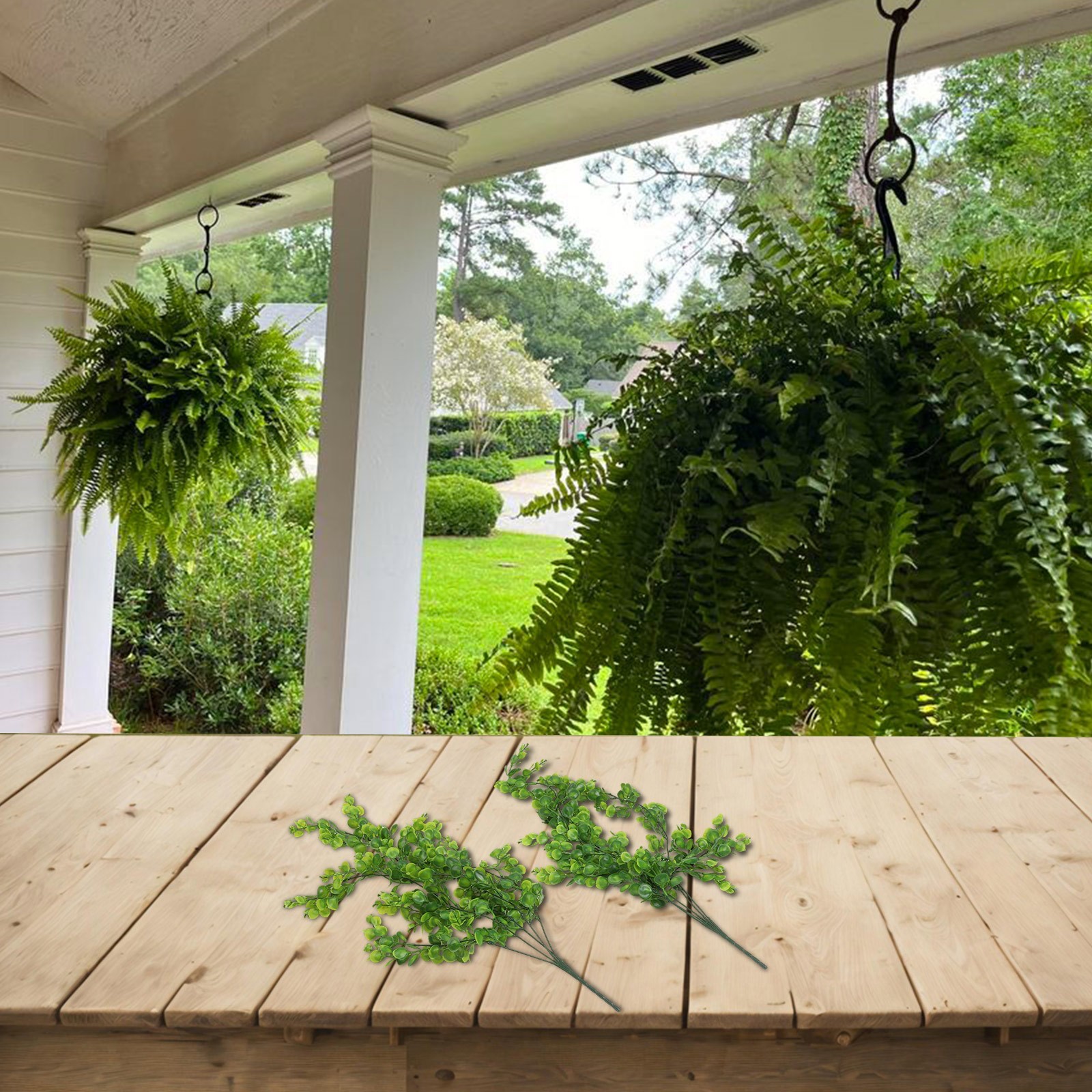 Artificial Eucalyptus Leaves Rattan Plants Set for Floral Arrangements