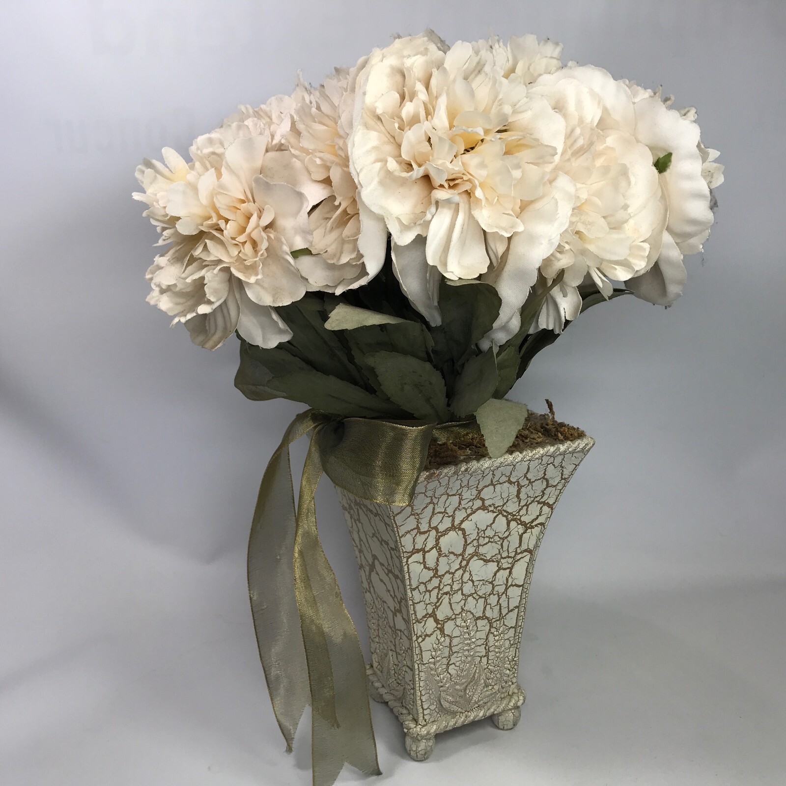 Artificial Flowers with Vase Faux Hydrangea Flower Arrangements for Home White