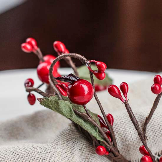 Bulk Buy of 12 Bright Red Assorted Berry 2-1/2″ Taper / Napkin Rings