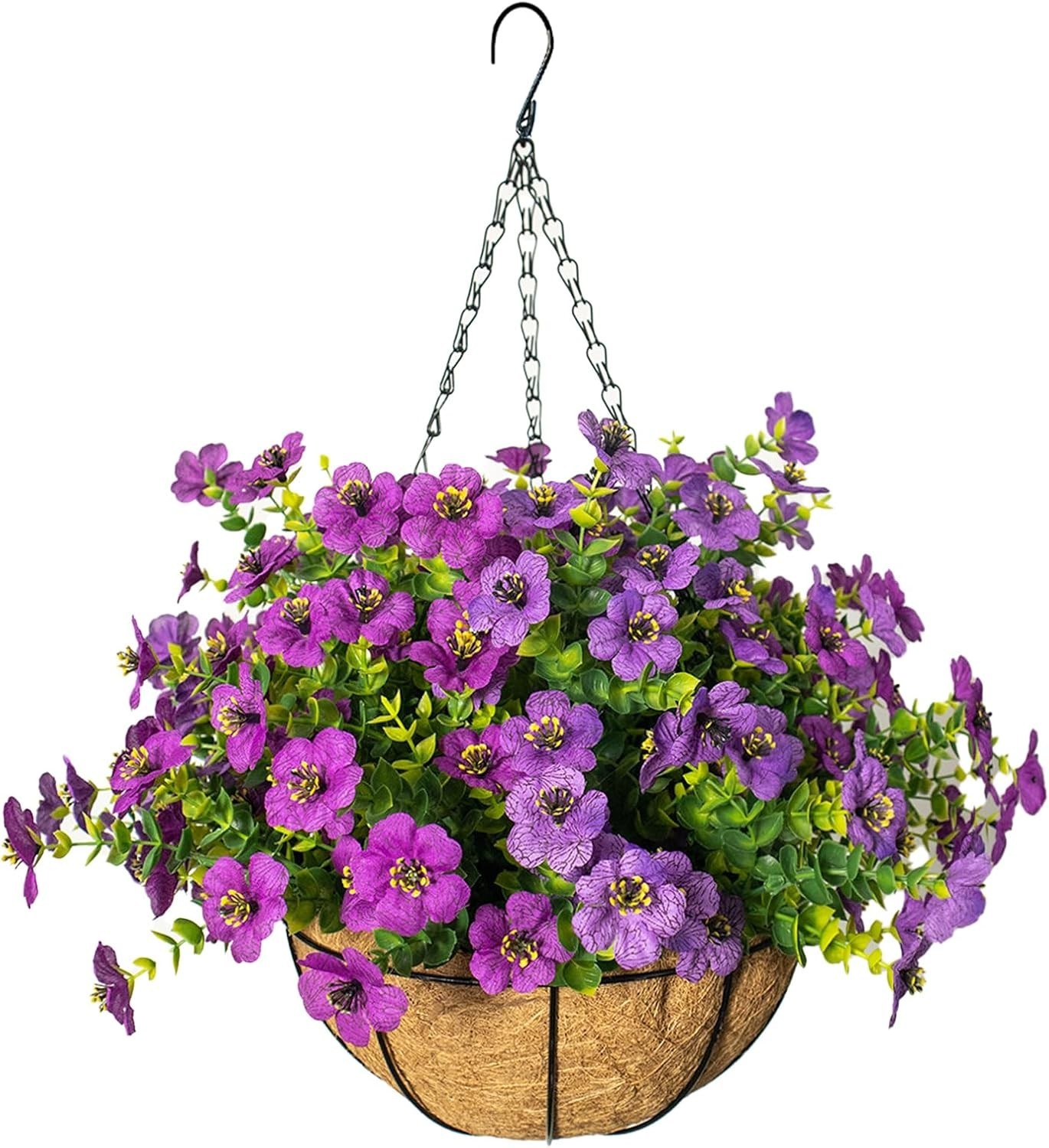 Artificial Hanging Flowers, UV Resistant, 12 Bundles, Mix | Realistic faux ha…