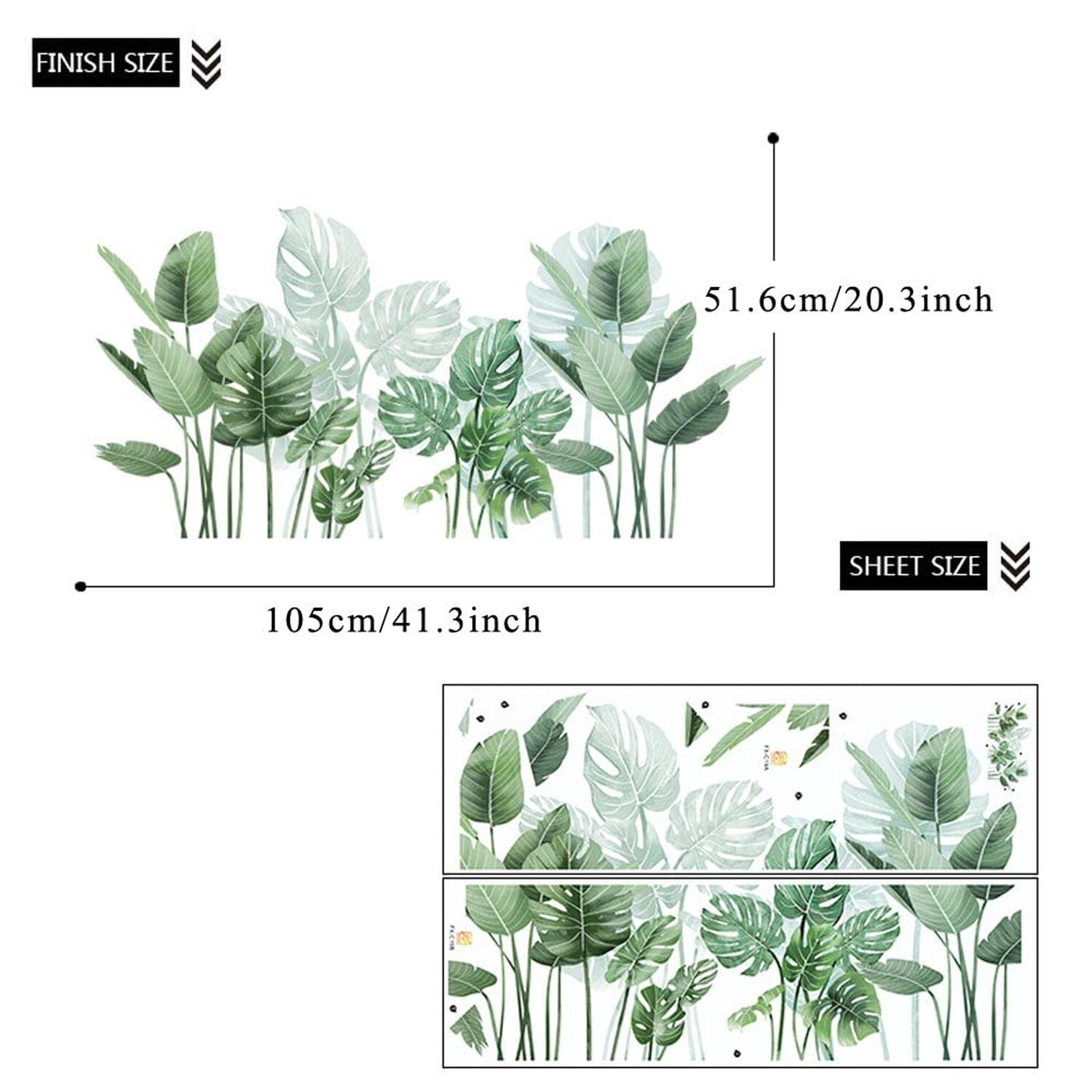 Boho Tropical Plants Wall Decals for Living Room, Natural Palm Tree Monstera …