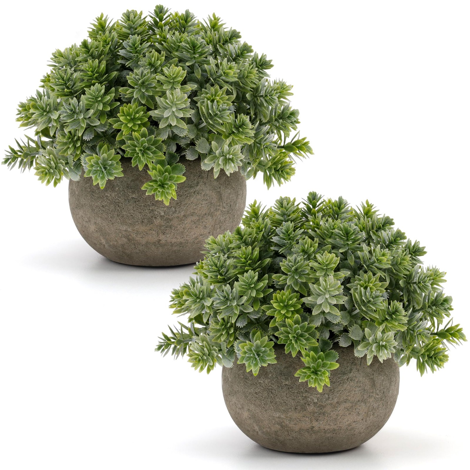 2 PCS Small Artificial Potted Fake Topiary Plants Ornament For Home Bedroom