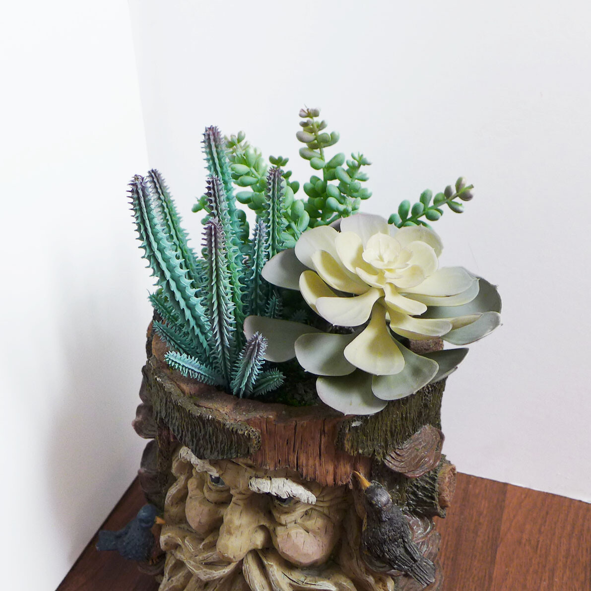 Artificial Plants Mix Gray Succulents Cactus Louts Bean Grass of 3 Pcs (#56)