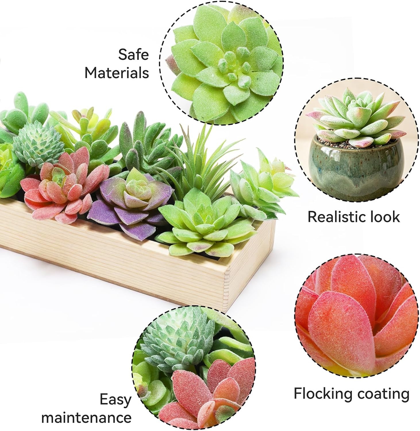 12 Pcs Artificial Succulents, Mini Fake Plants Unpotted | Flocked Small Artif…