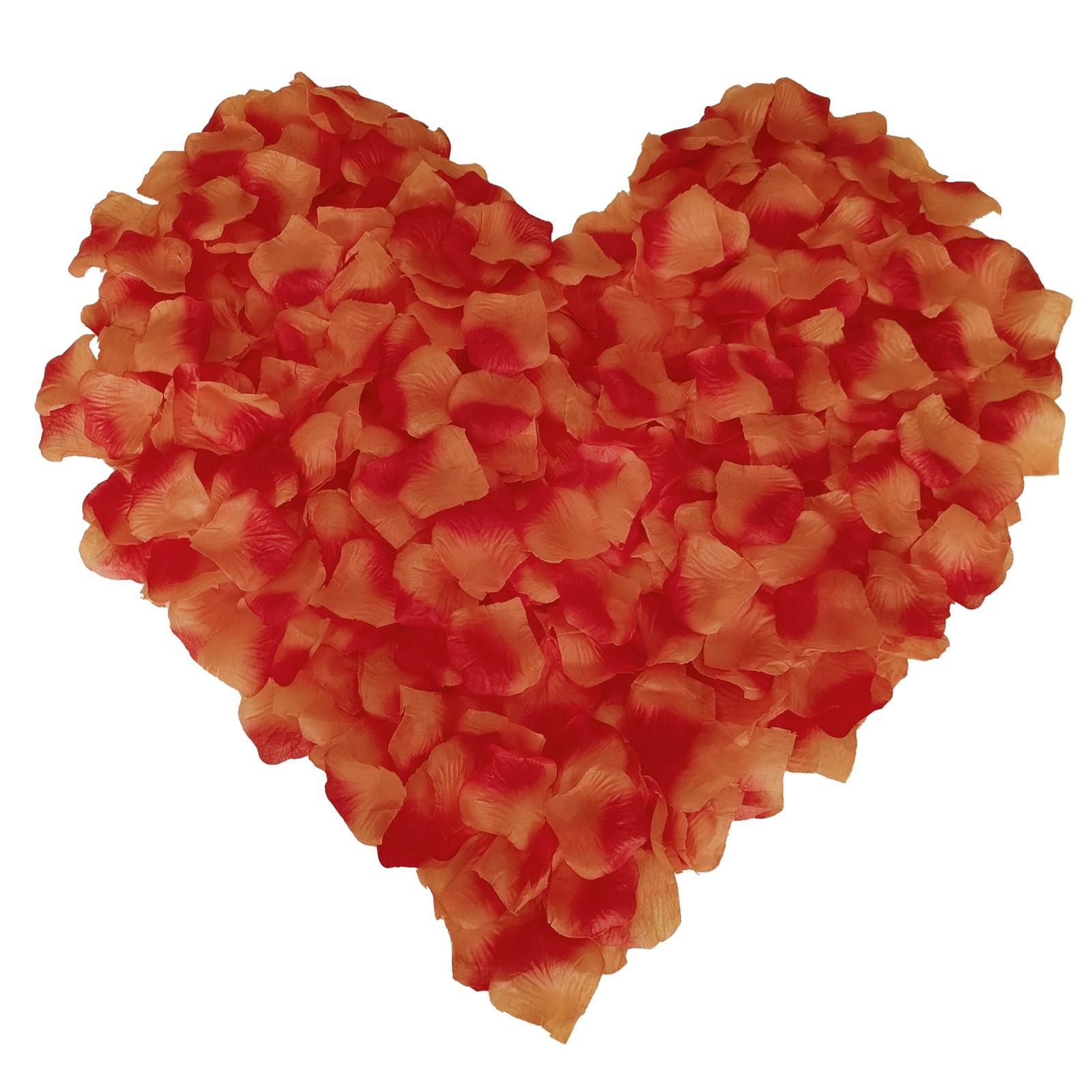 1500 Pcs Pre-Separated Artificial Gradient Orange Red Rose Petals, Sunset Flo…