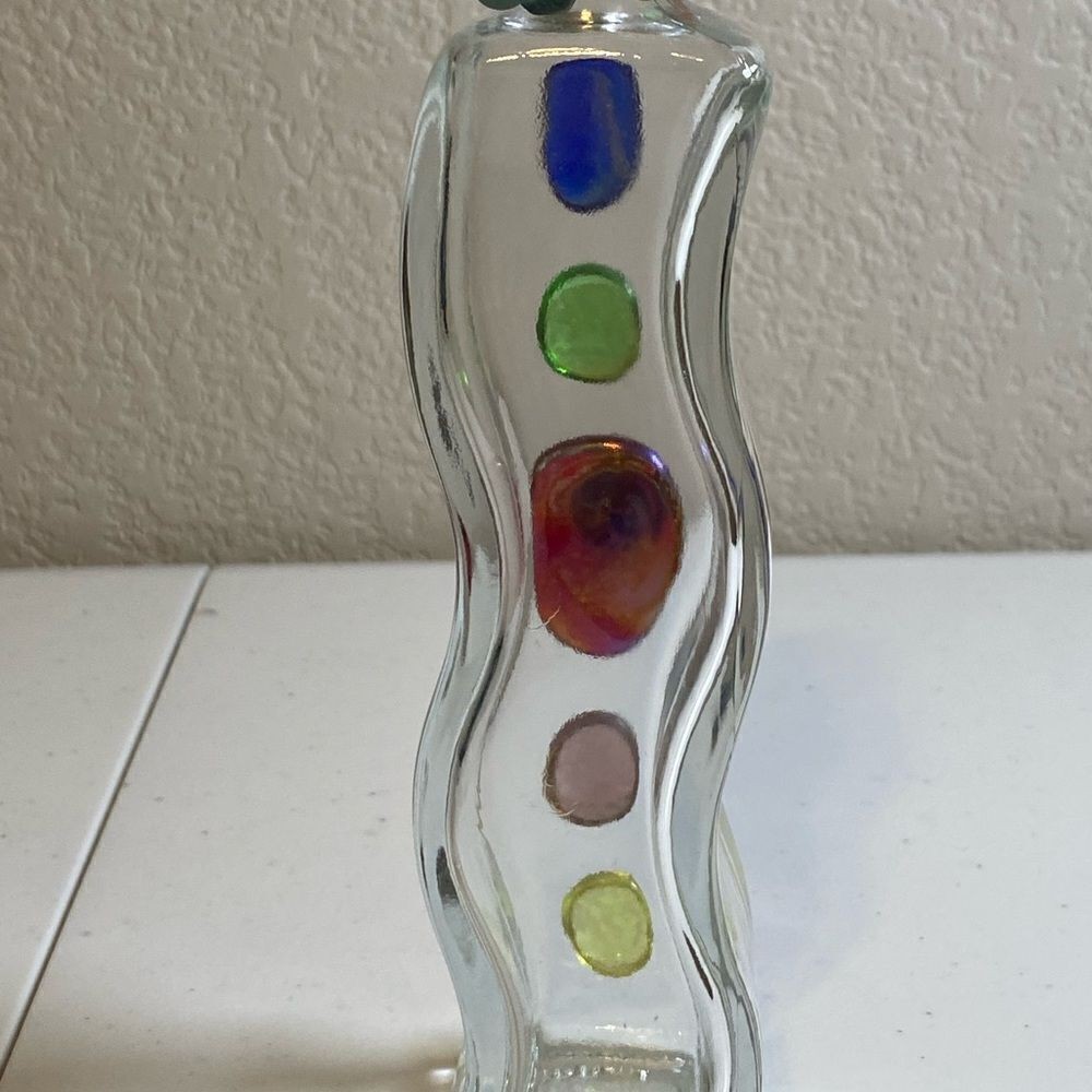 Italy 200ml Glass Jar Multi Color Stones with Removable Lid