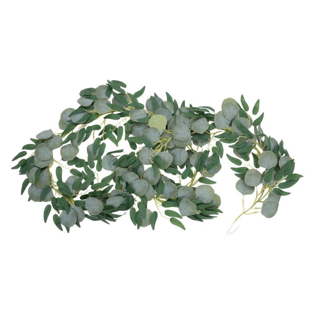 Simulated Vine Rattan Faux Eucalyptus Garland Artificial Leaves Green Plant
