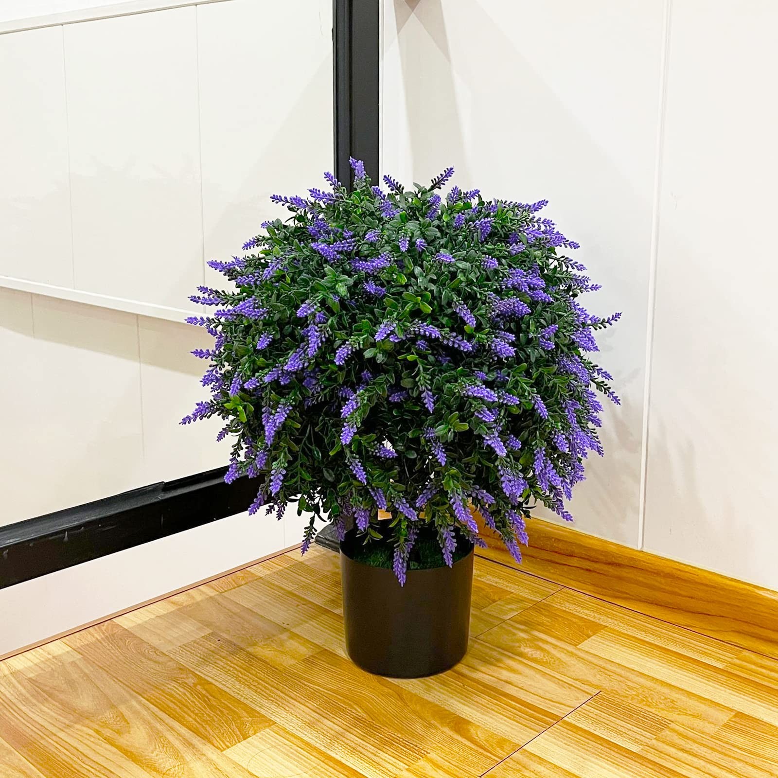 21.6” Tall Artificial Lavender Topiary Ball Tree Set of 2 Pack Potted Bushes …