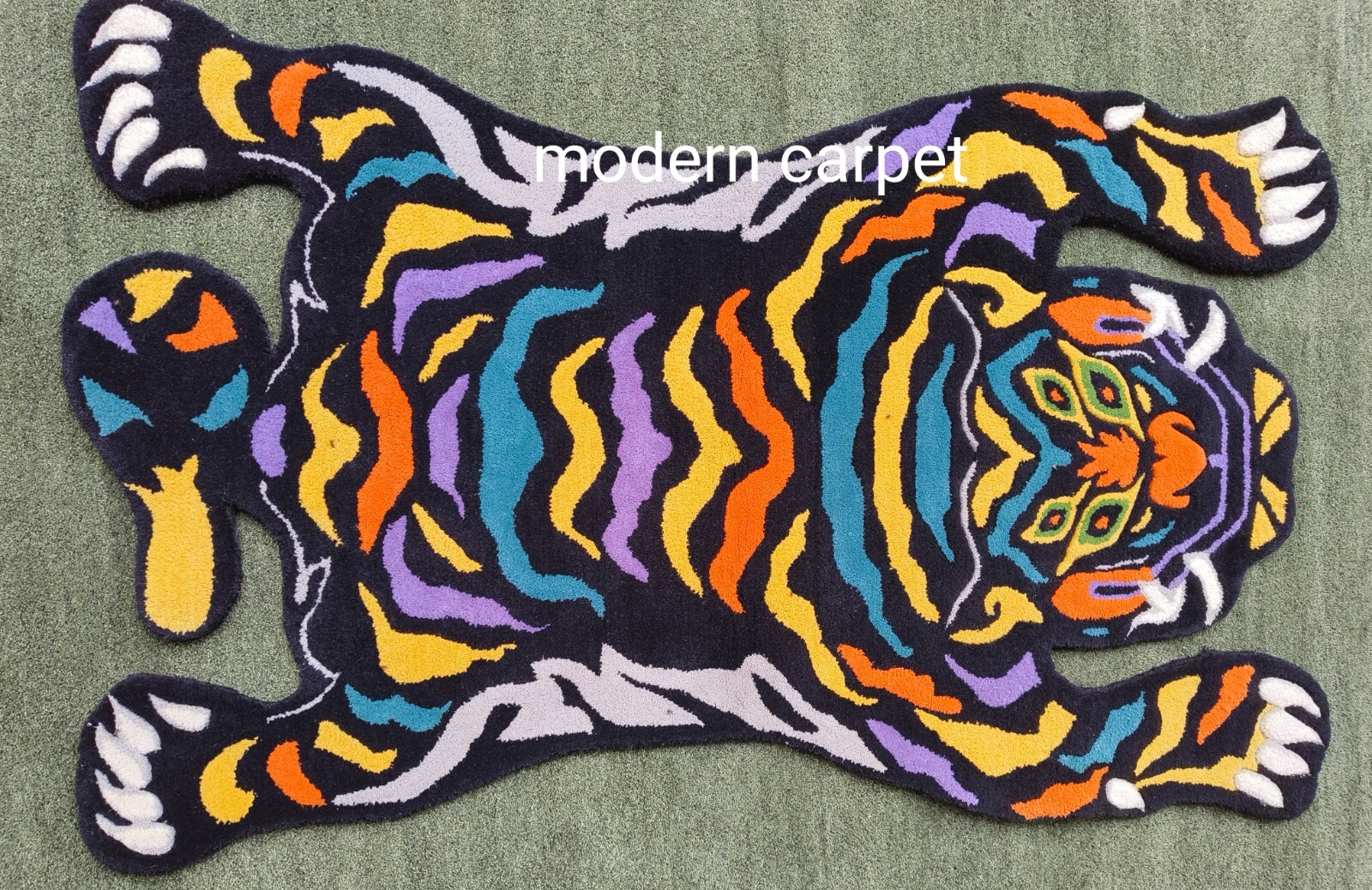 Tibetan Tiger Rugs 3×5 Feet Handmade 100% Woolen Hand Tufted For Home Decoration