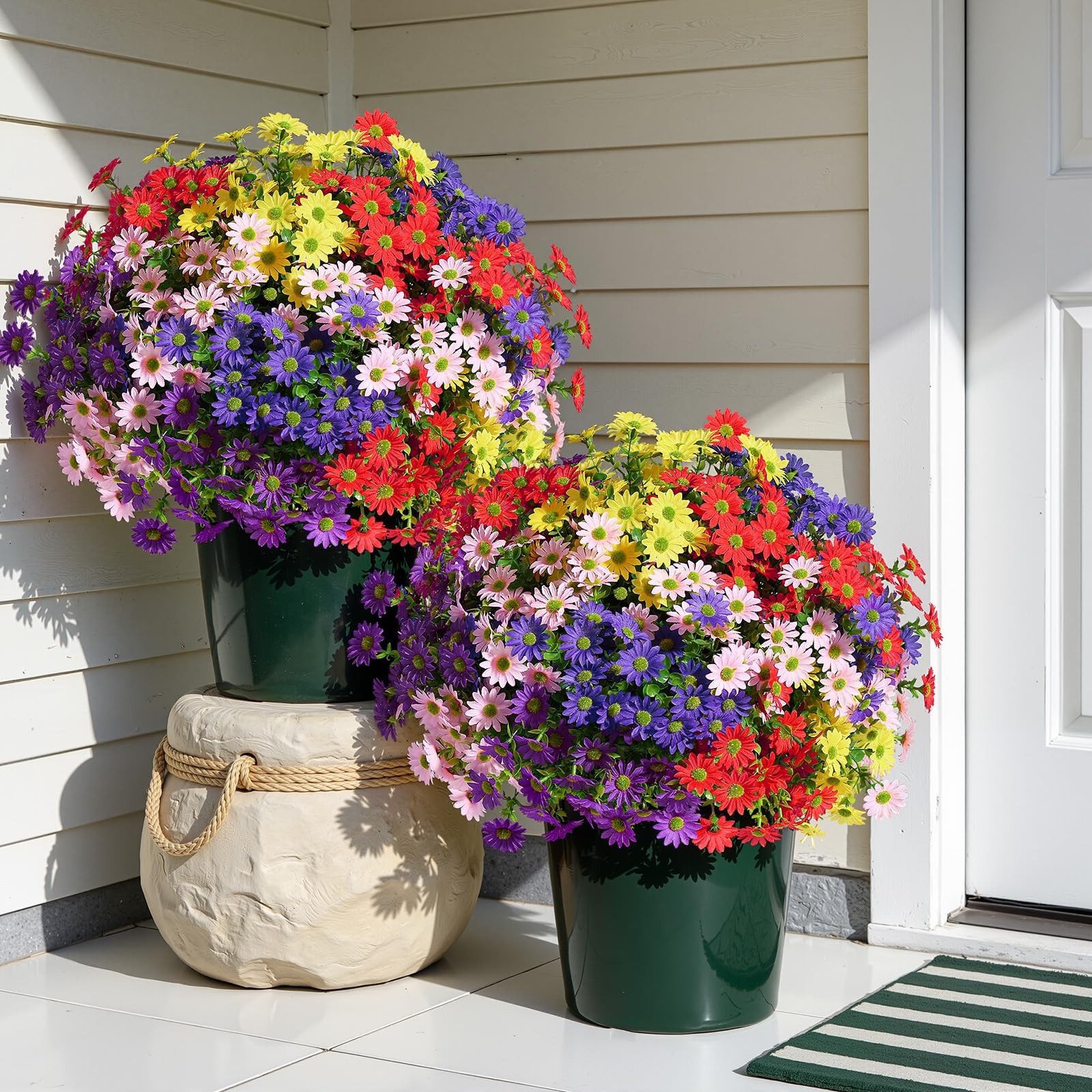 40 Bundles Artificial Daisies Flowers Fake Silk Plant for Indoor Outdoor Deco…