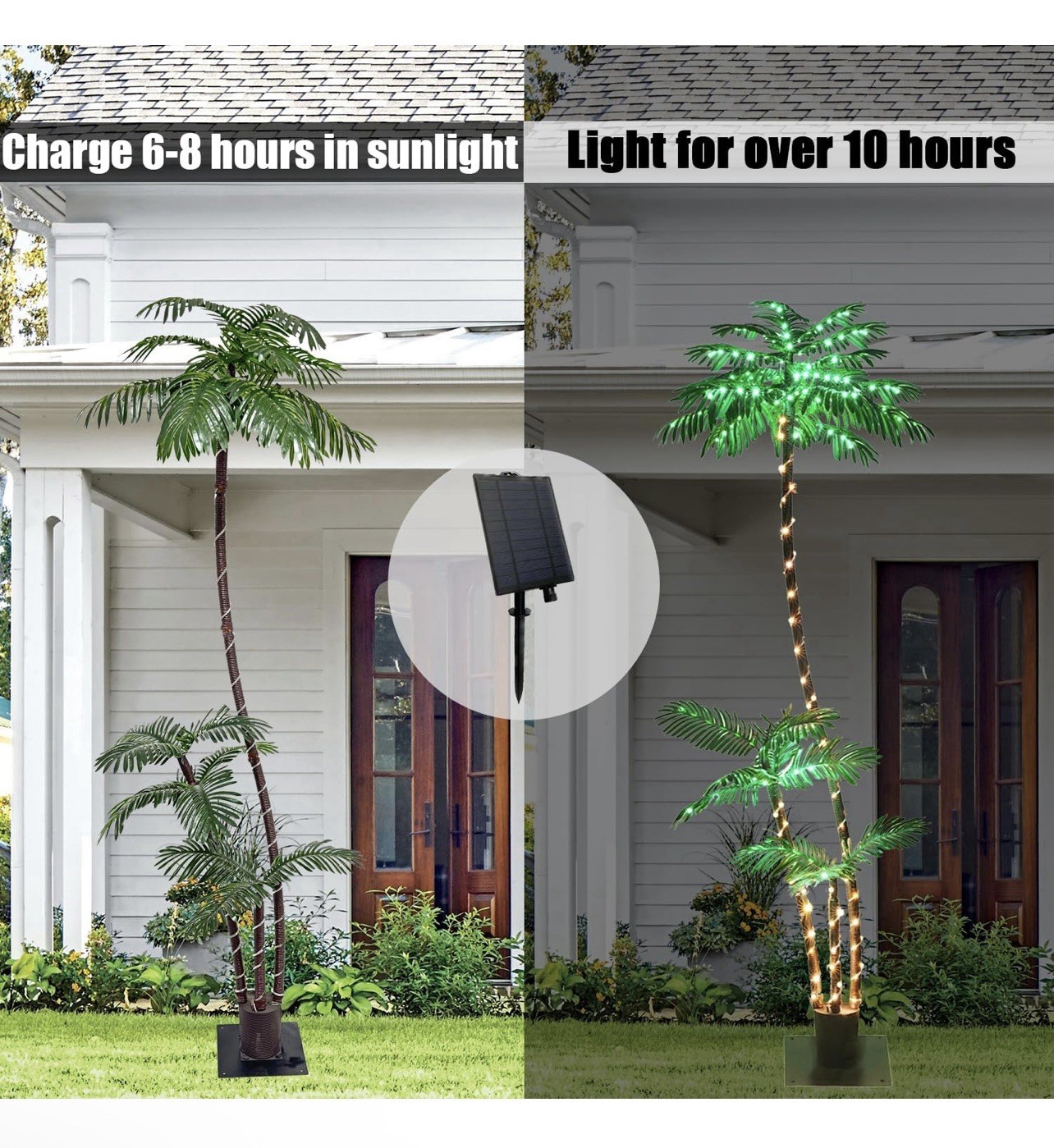 7ft Solar LED Palm Tree Light 260LED 3-Trunk Outdoor Garden Patio Décor Remote