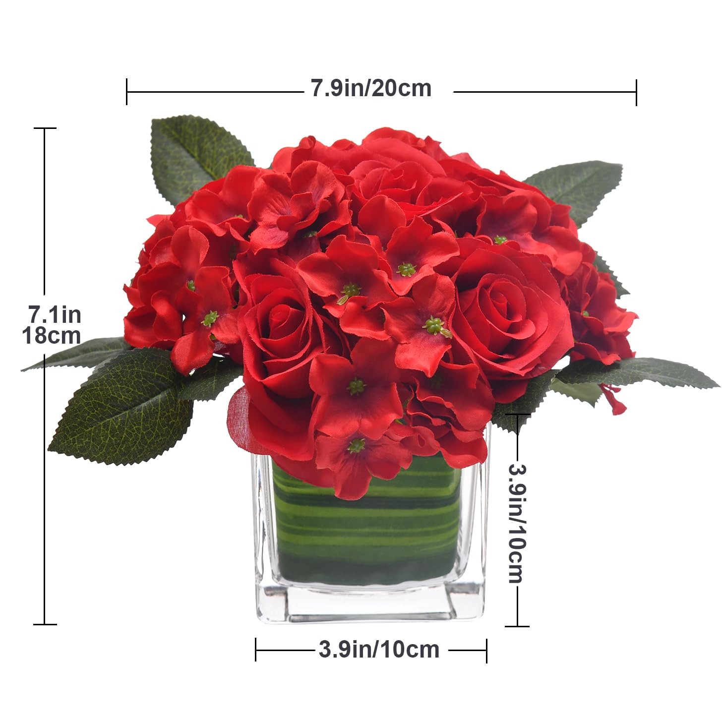 Artificial Silk Rose Flower Centerpiece Arrangement in vase for Home Wedding …