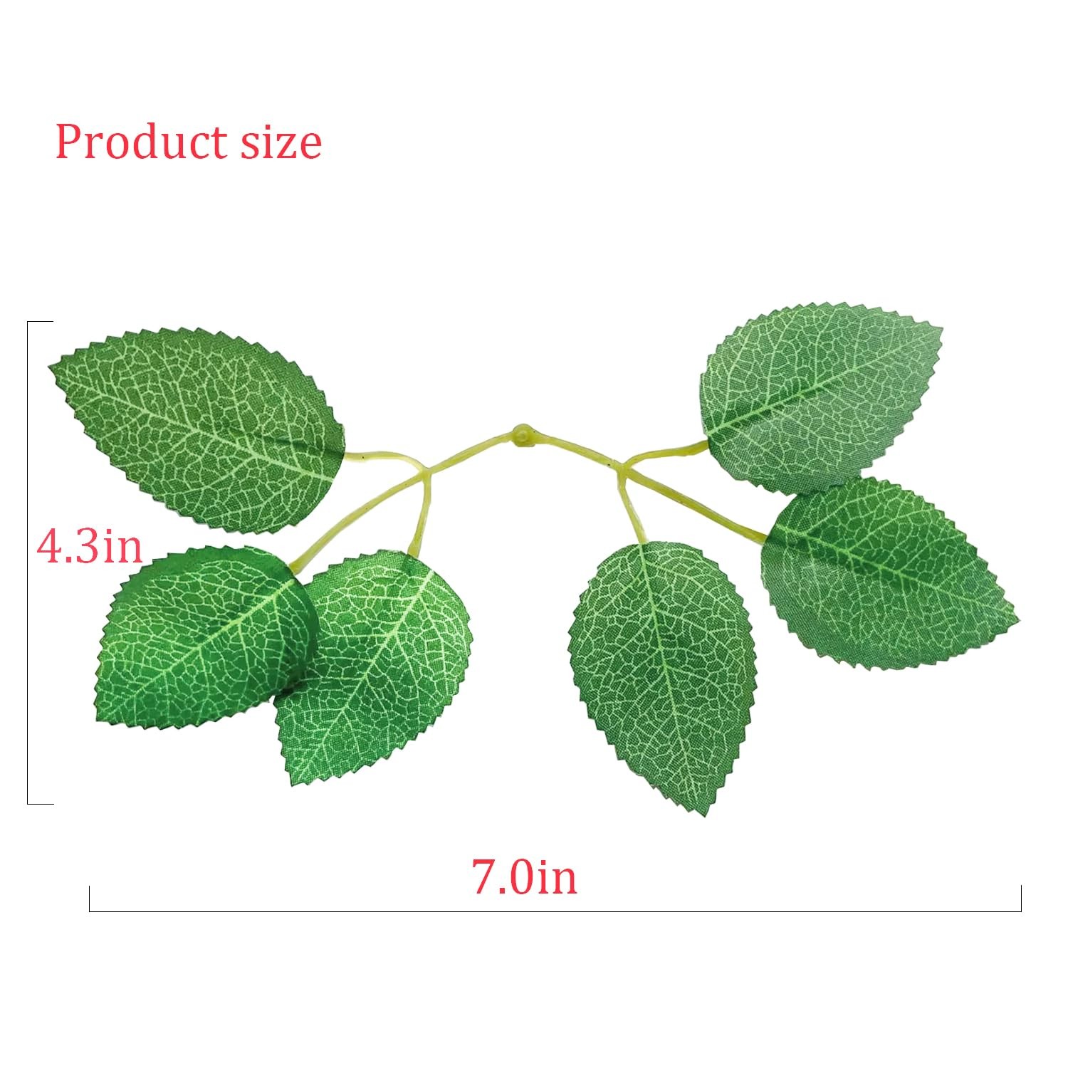 50pcs Artificial Green Leaves Rose Leave Artificial Greenery Fake Rose Flower…