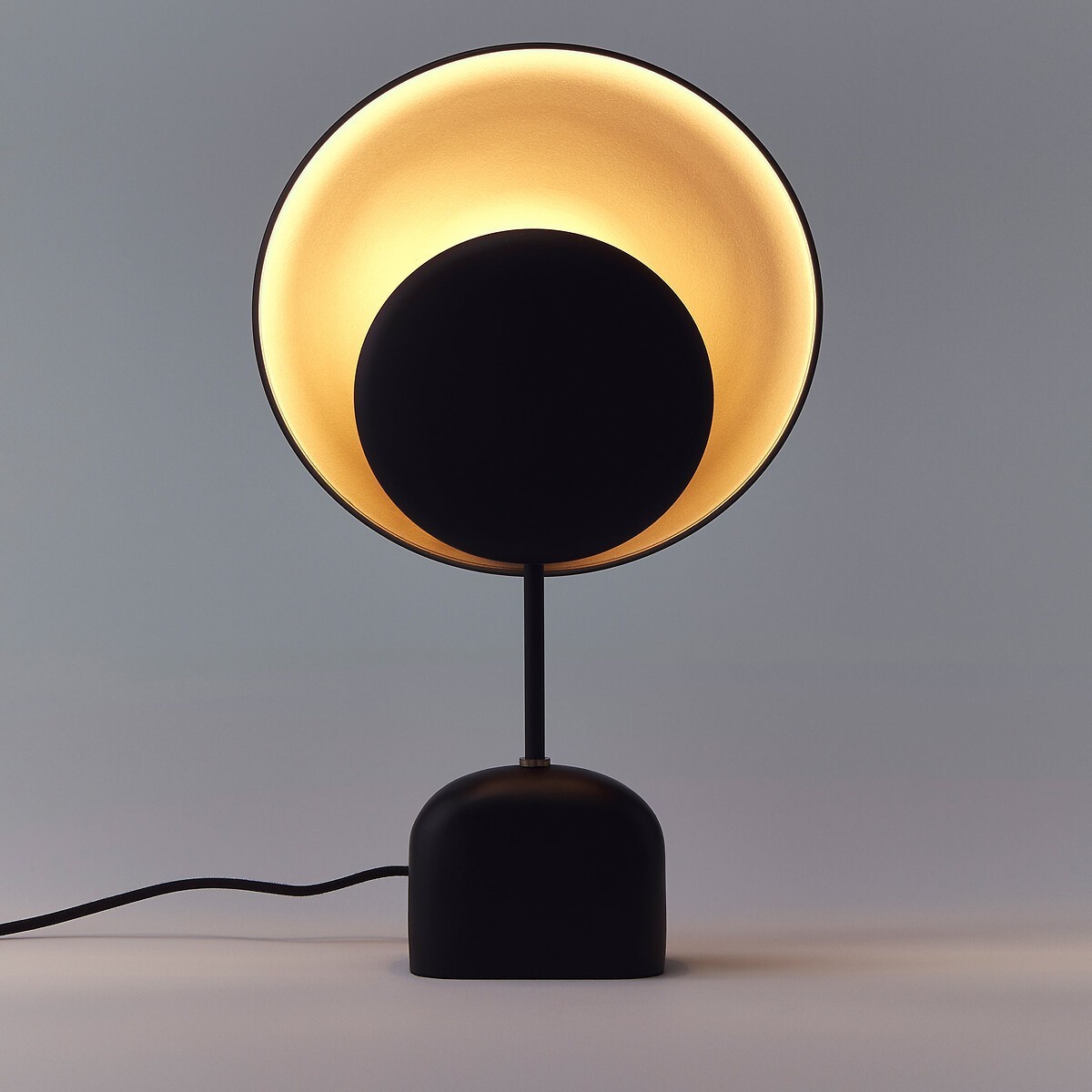 Naton Black and Mocha Metal Table Lamp