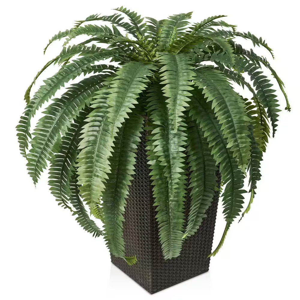 48 In. Artificial Boston Fern, Faux Silk Plant Fake Plants for Home Office Decor