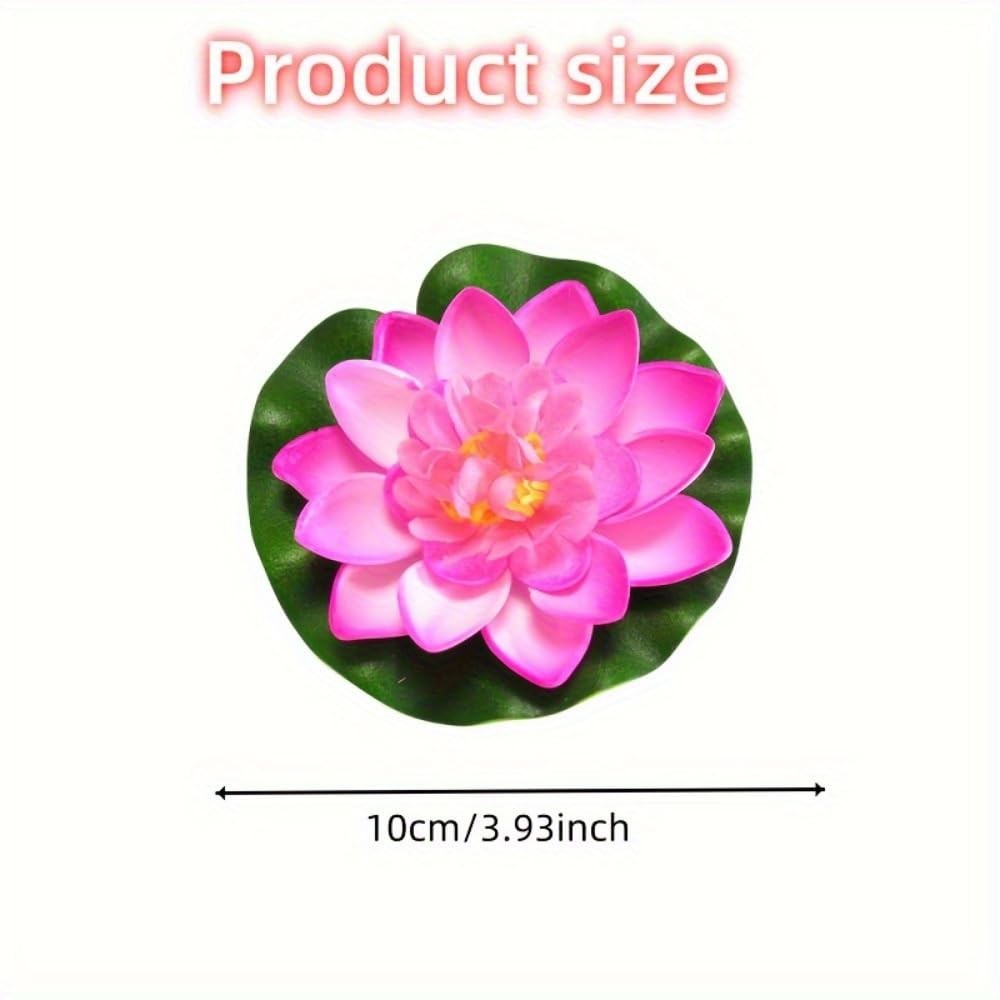 6 Pcs Artificial Floating Foam Lotus Flower with Water Lily Pad, Floating Art…