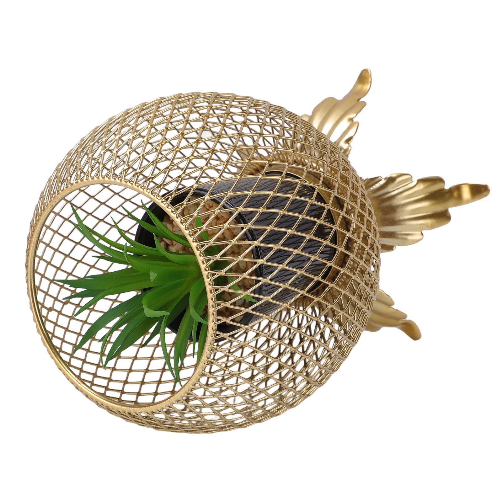 2-Decorative Fake Plant With Metal Cage Indoor Home Entryway Decor
