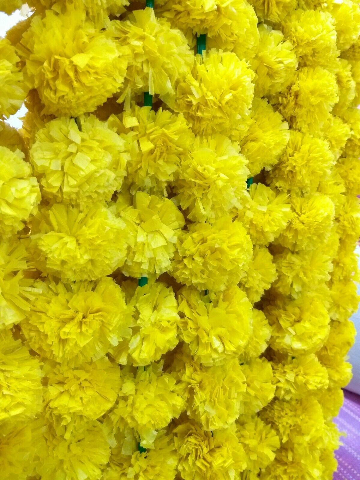 10 PC Yellow Artificial Marigold Flower Garlands Party Vine Wedding Decoration