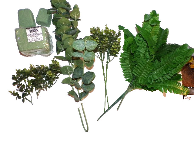 10 CT lot Artificial Fern leaf stems Outdoor indoor Decor floral foam pk KSbx