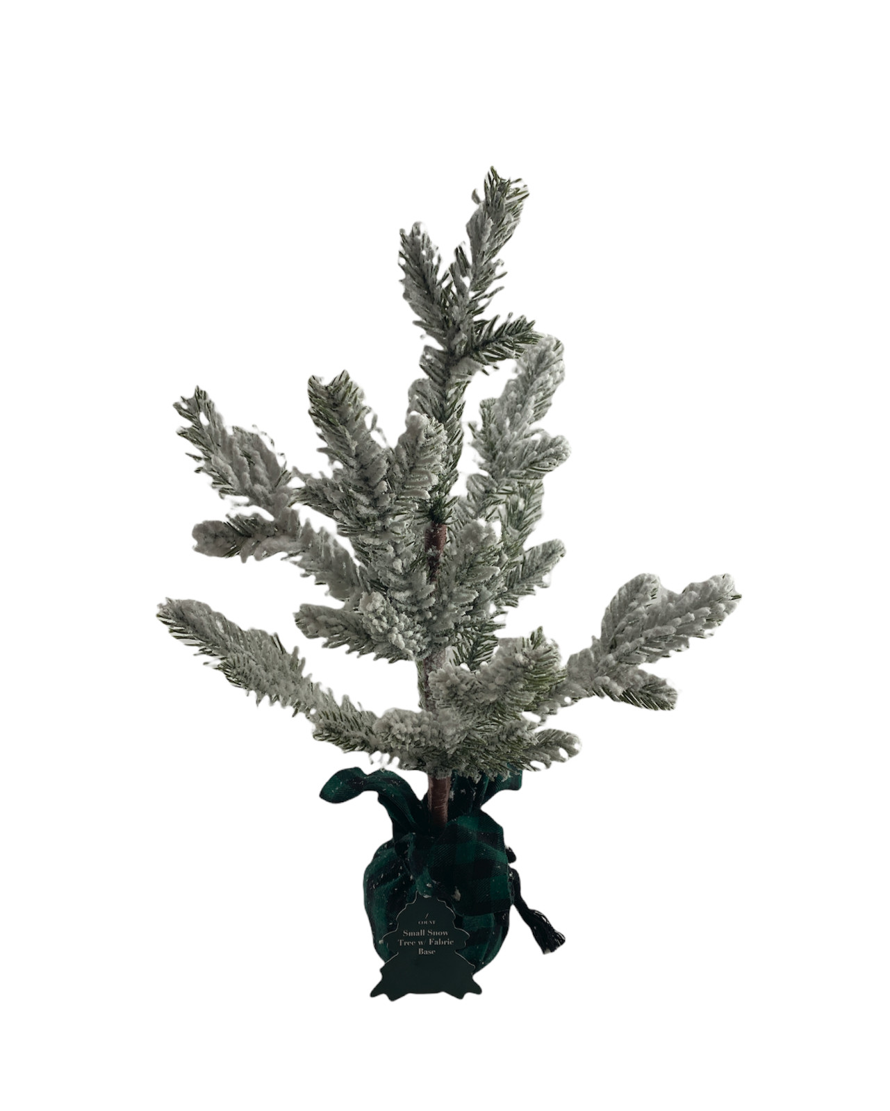 13 inch Mini Artificial Tree w/White Snow Flocked Balsam Fir Potted Decor