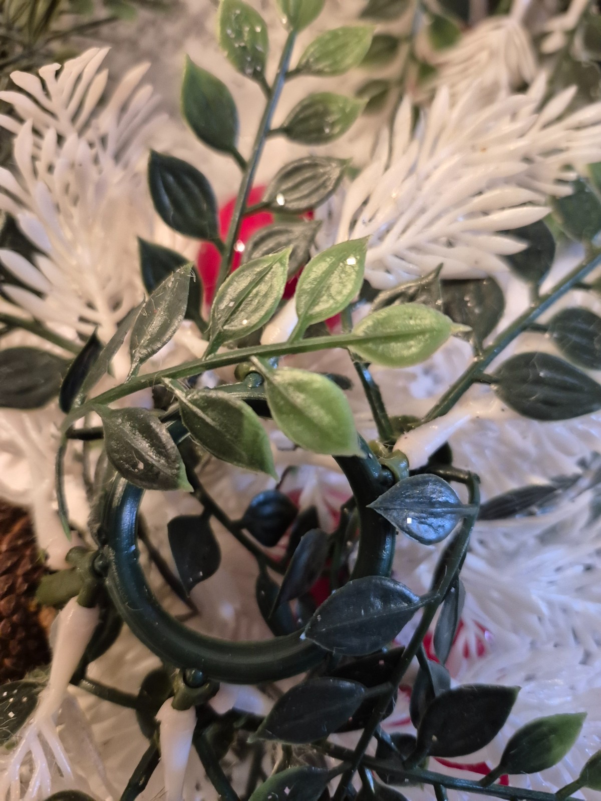 Set/3 Vintage Taper Candle Ring Christmas 5.5″ Winter Shabby
