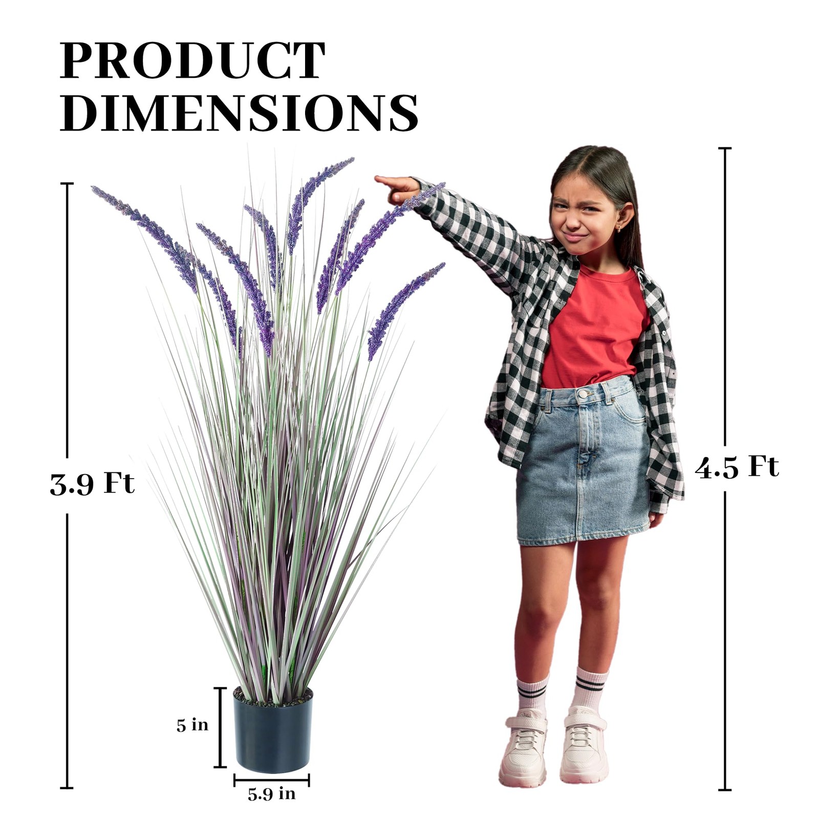 KOL 4ft 2-Pack Artificial Veronica Horsetail Reed Grass 47in Tall Faux Purple