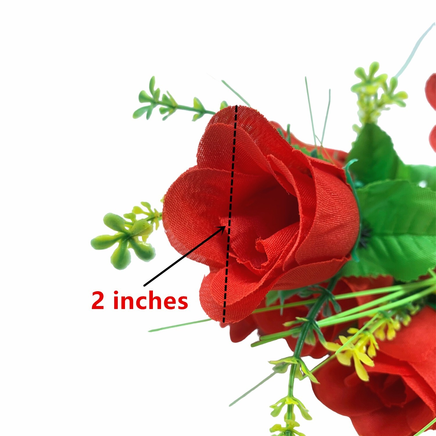 24 Red Rose Buds, Artificial Silk Flowers, Wedding Bouquets, Home, Faux Roses