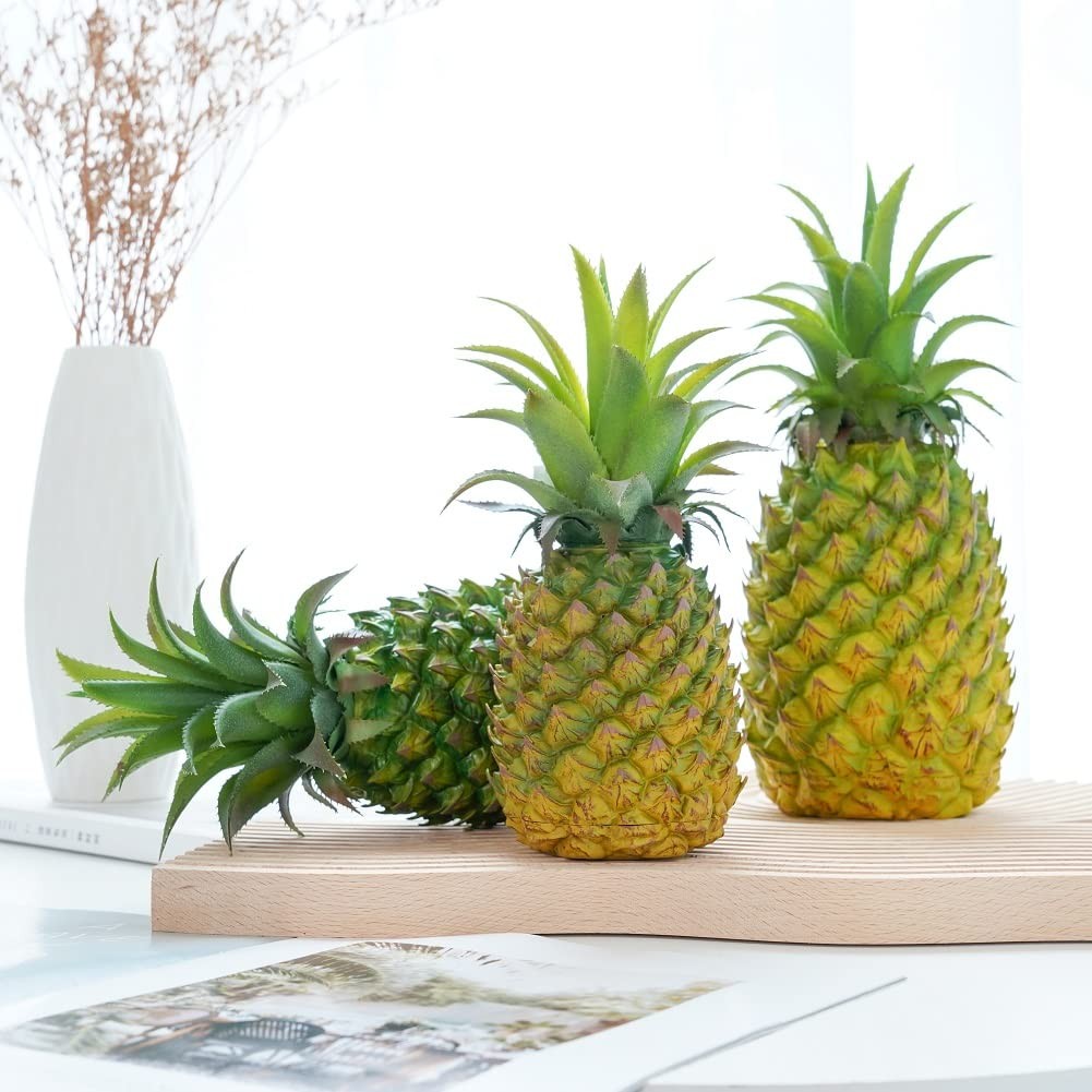 2 Pack Artificial Pineapple Simulated Fruit Decor Lifelike Model Green Large