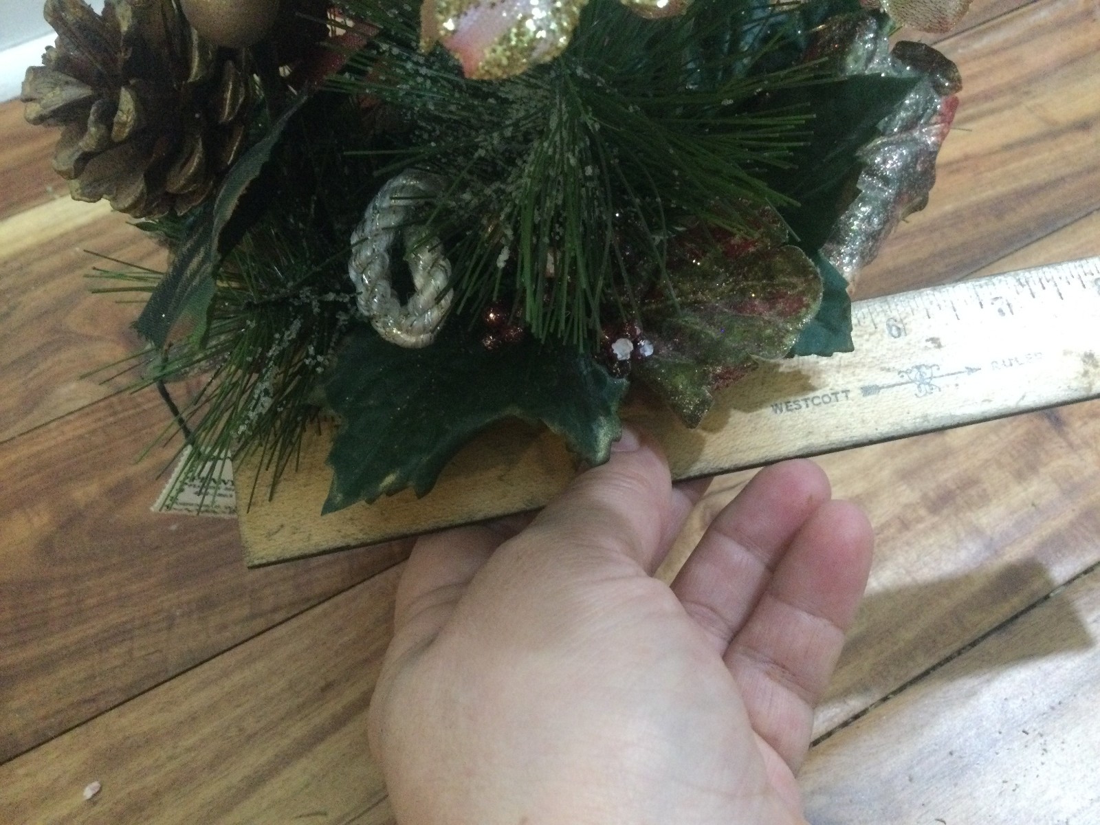 Christmas peony + Hydrangea Florist Arrangement gold dust UNIQUE resin angel POT