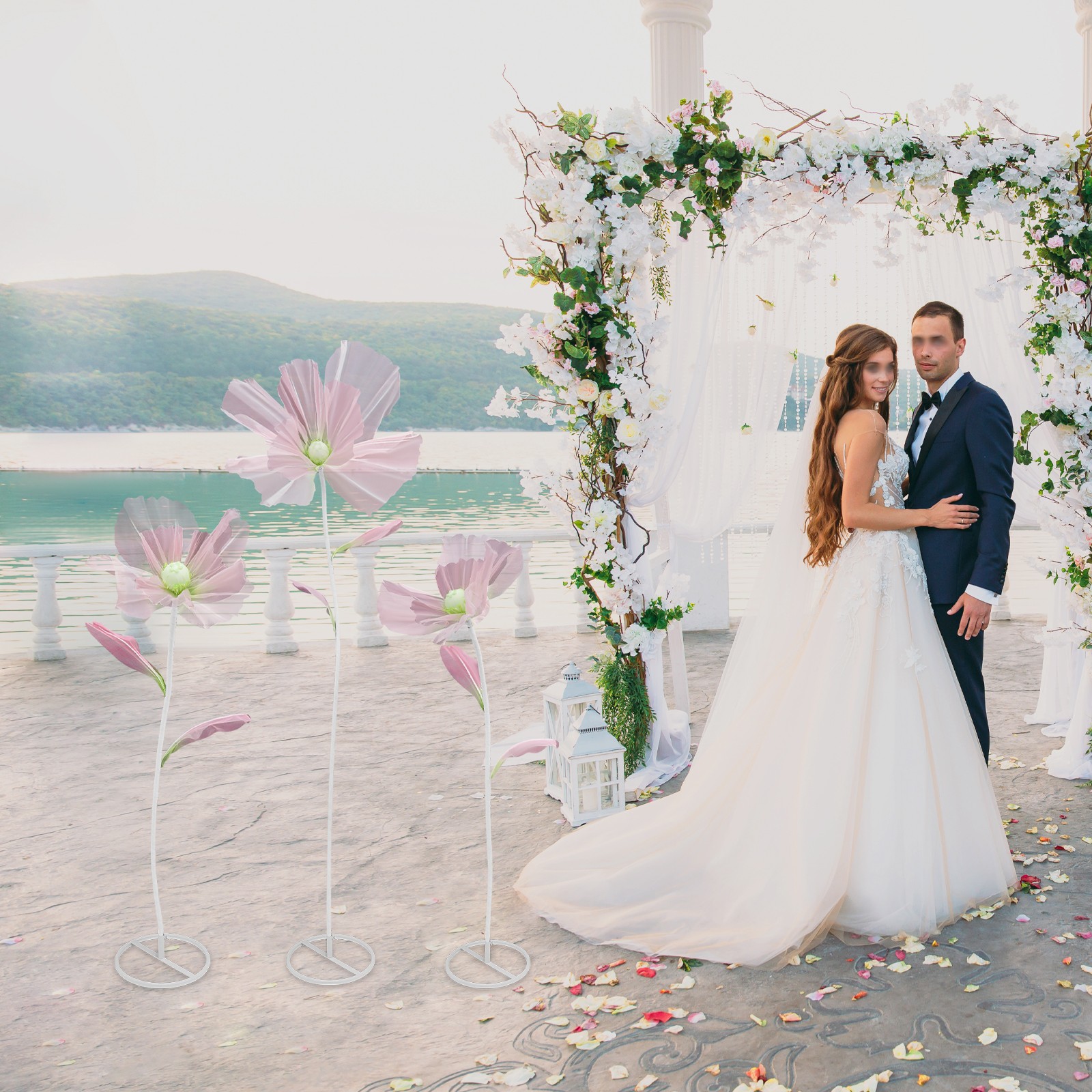 Giant Artificial Flower Decoration for Wedding Background, Artificial Flowers