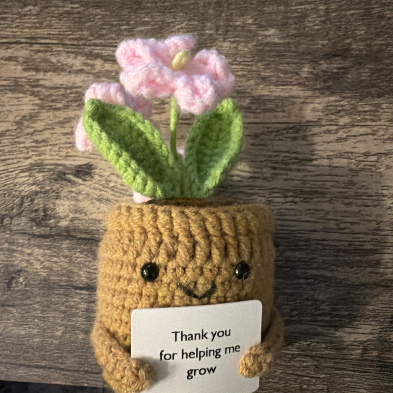 Thank You Gifts for Teacher Women, Crochet pink flowers Gifts Thank You Love