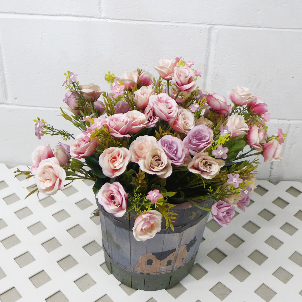 Artificial Plants Rose Flowers Fake Grass Wedding Decora (buy 2 get 2 free)
