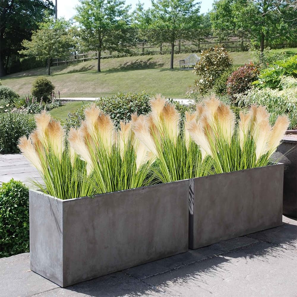 Melorca&Guilla Artificial Plants 4PCS 33.5“Fake Plant Tall Onion Fake Grass,F…