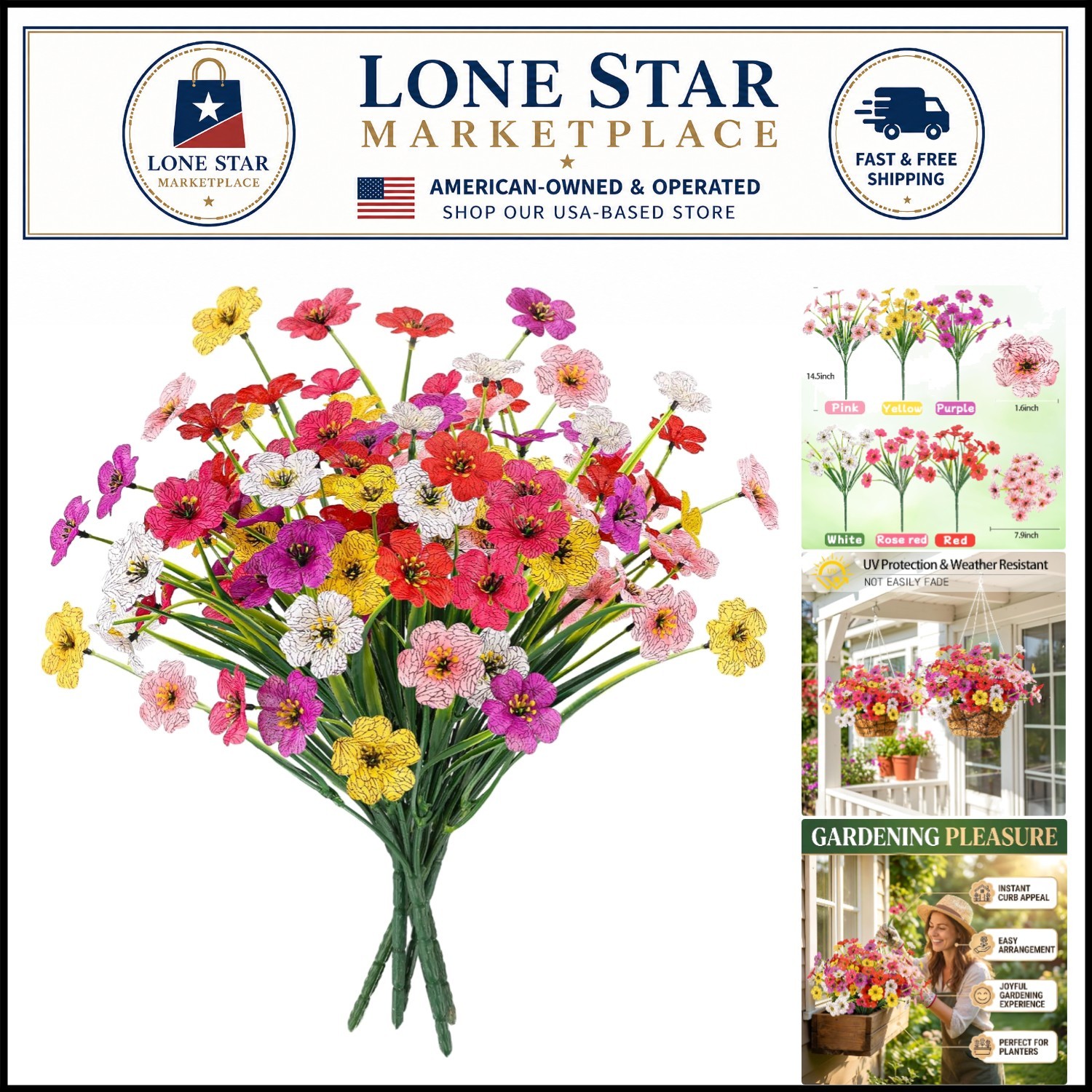 Maintenance-Free Faux Plants – 6 Bundles with Bendable Stems for Any Occasion