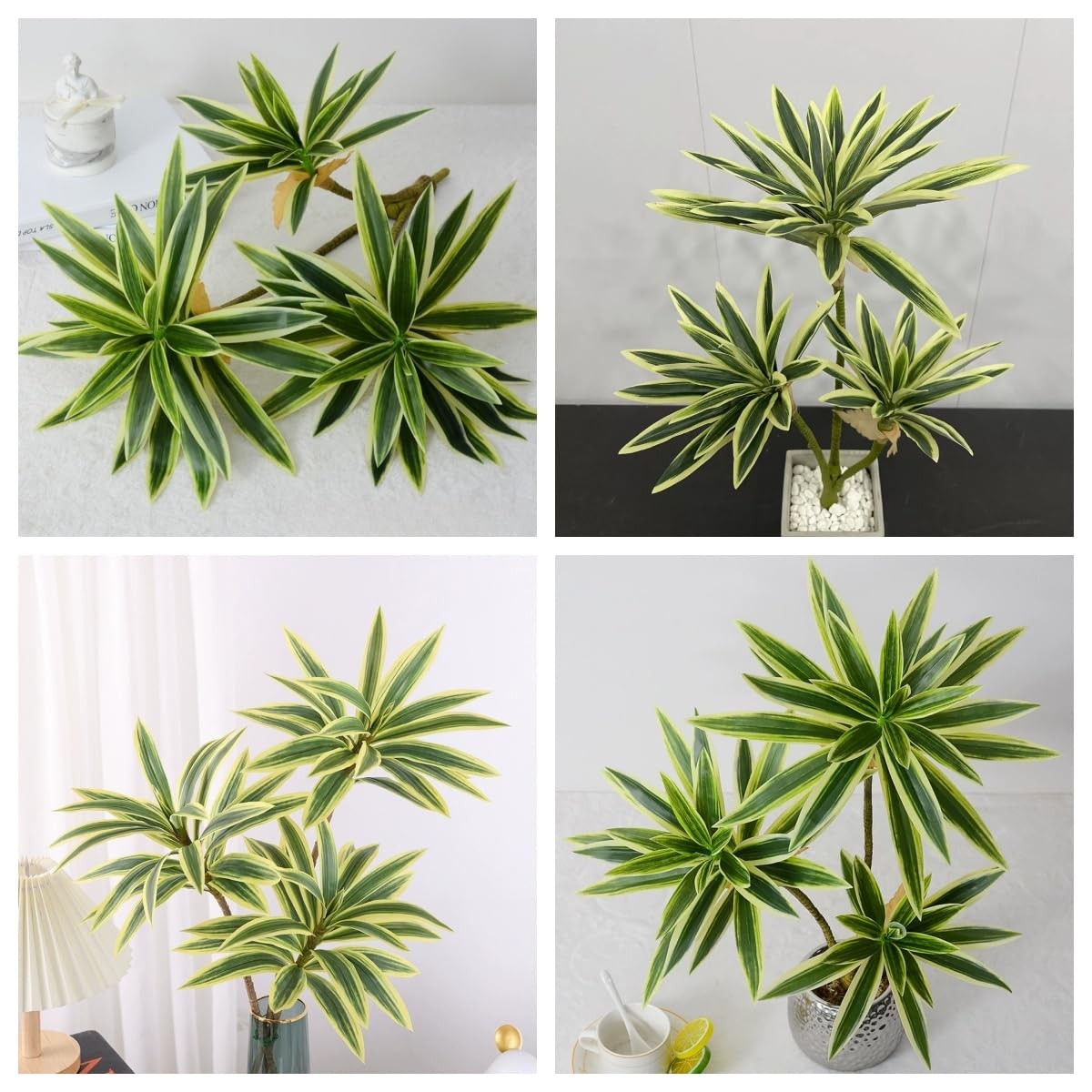 Artificial Dracaena Plant,Fake Plants,60 cm Tall Tropical Dracaena Tree,Artif…