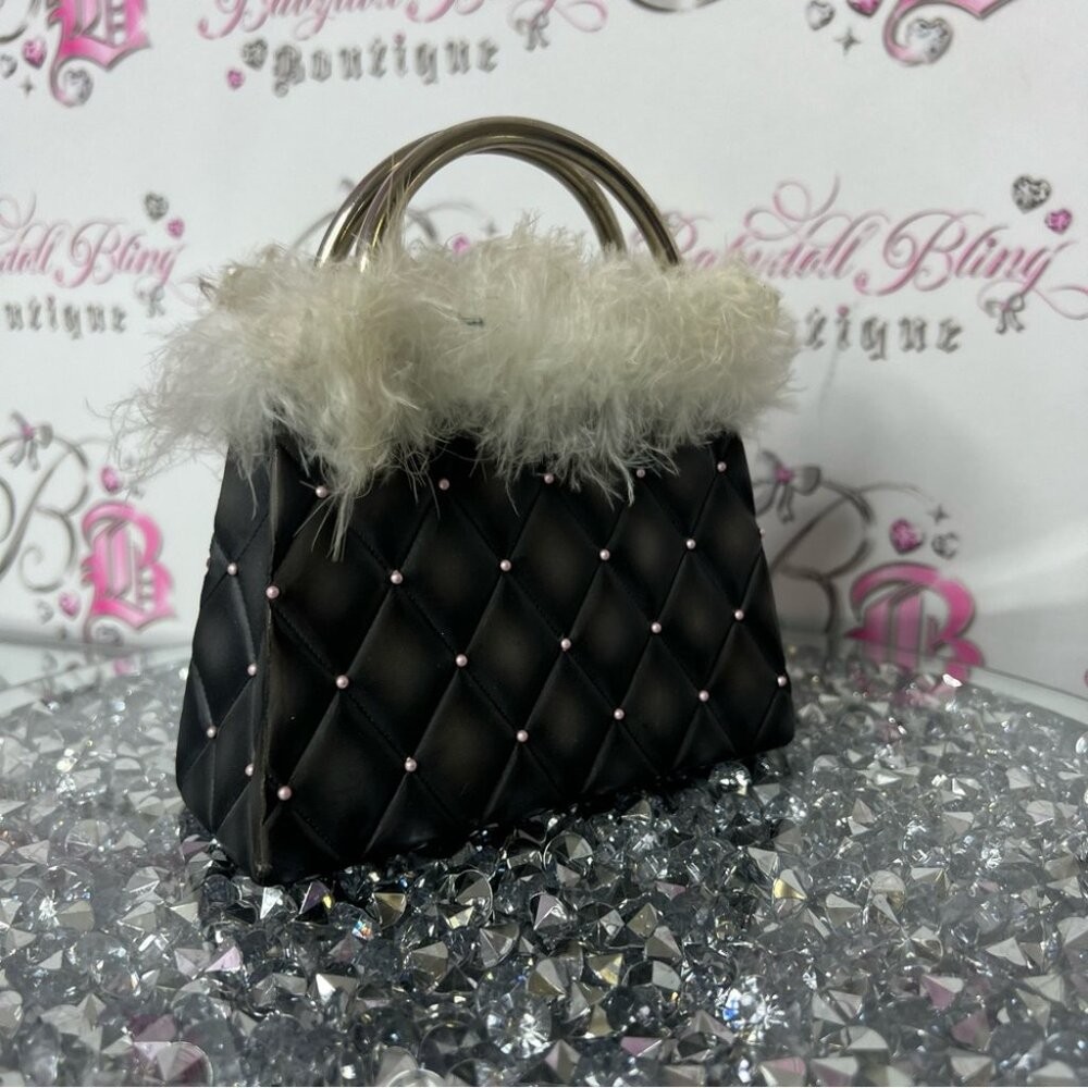 Piggy bank girls night out bling Elegant Black Quilted Handbag pursenality bag