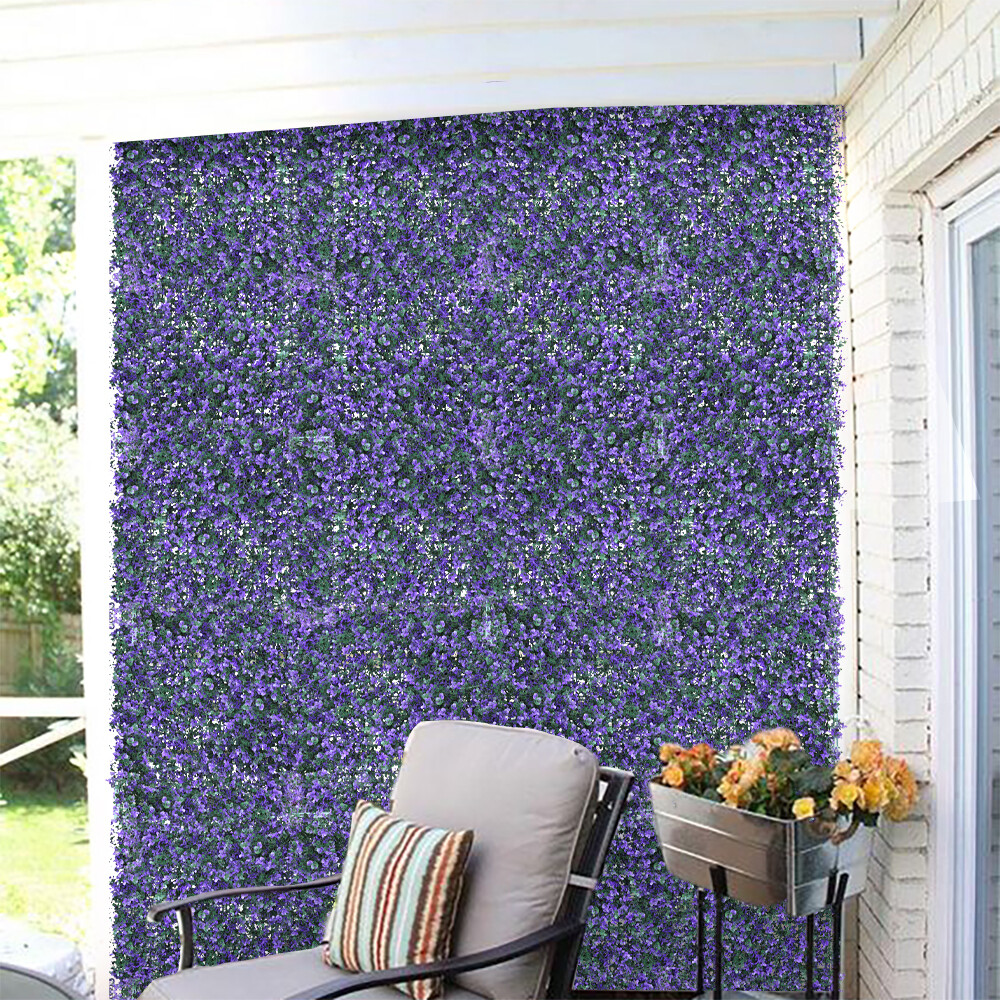 20″x20″ Artificial Purple Lavender Mat Faux Fence Panel Wall Decor Grass Hedge