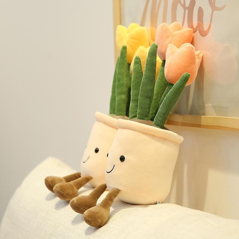 30cm Artificial Flower Plush Toy Green Plants Bloom Cactus Sunflower Cactus Soft