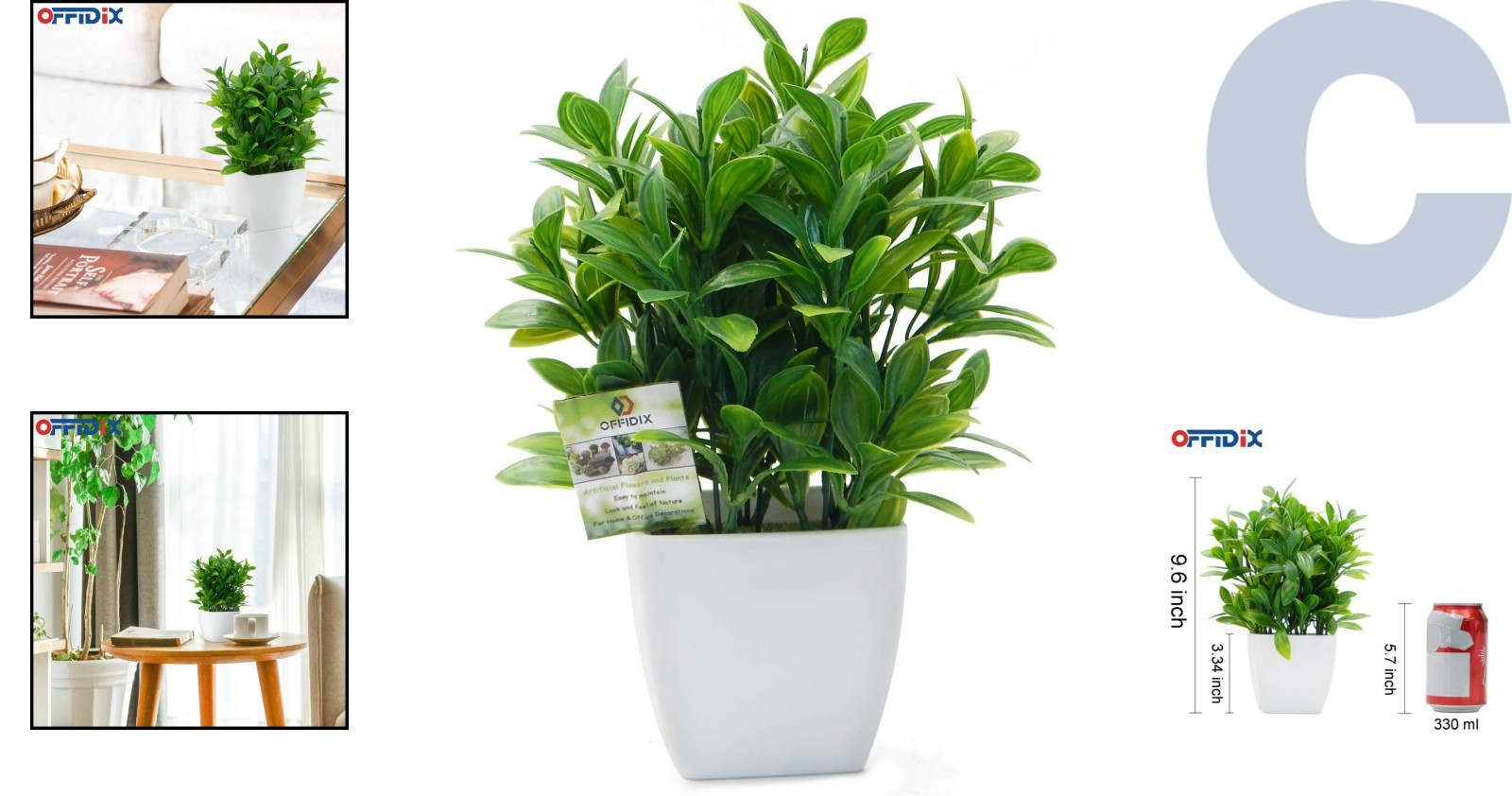 Compact Artificial Eucalyptus with Square Vase – Ideal Gift for All Occasions