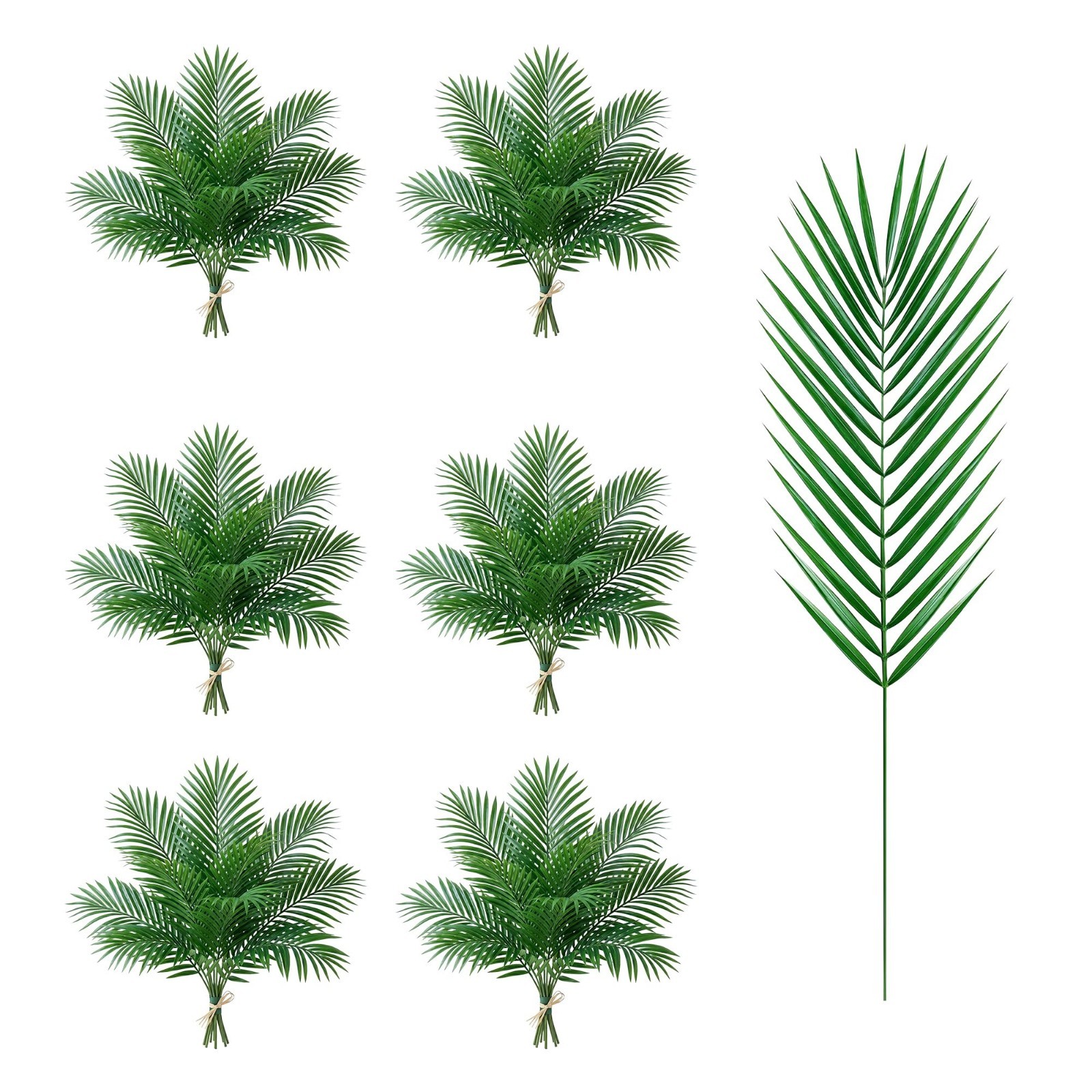 100 Pcs 25″ Faux Palm Leaves – Lifelike Tropical Fronds for Weddings, Luau & Dec