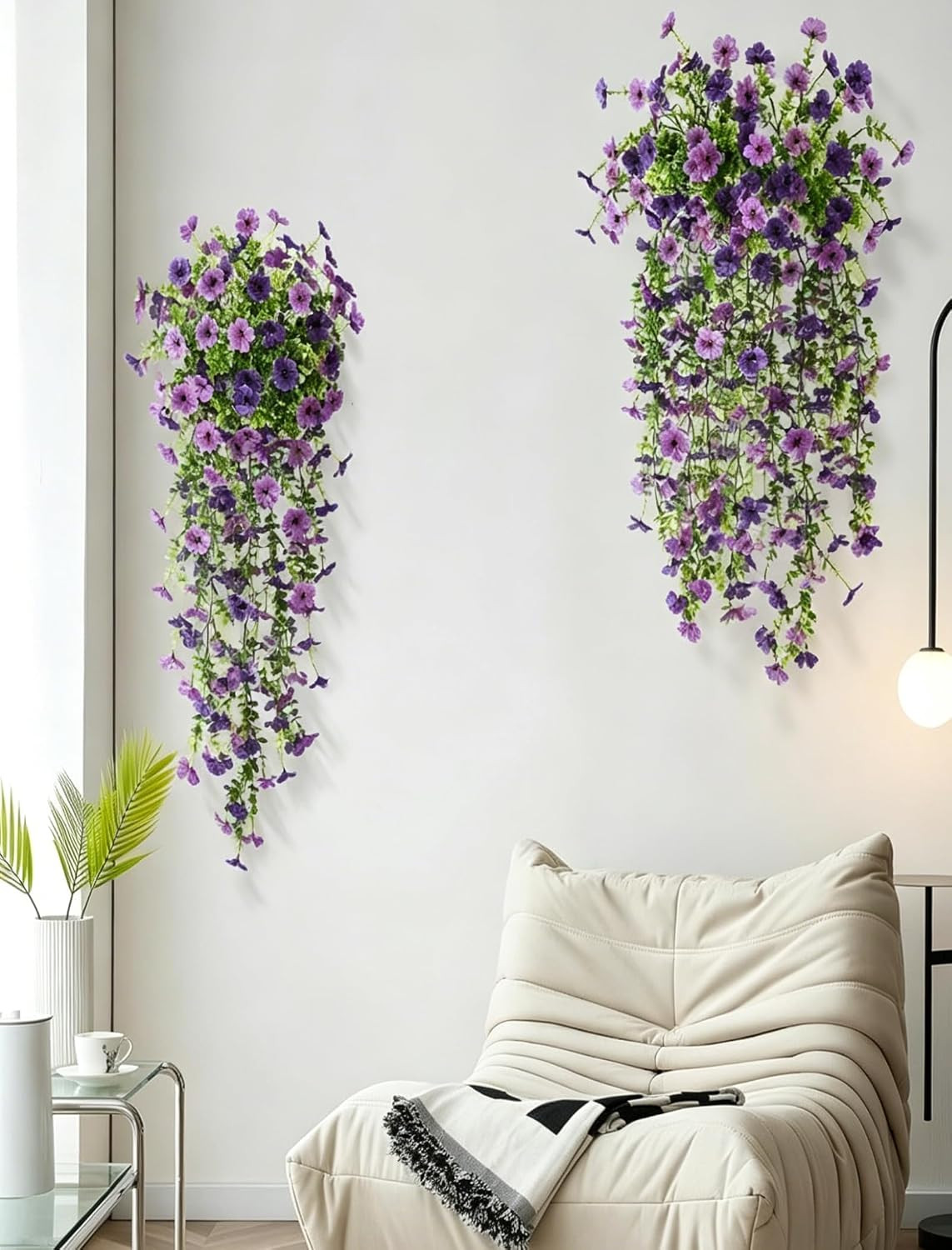 Violet Eucalyptus Faux Silk Flowers – 2 Packs UV Resistant Outdoor Decor