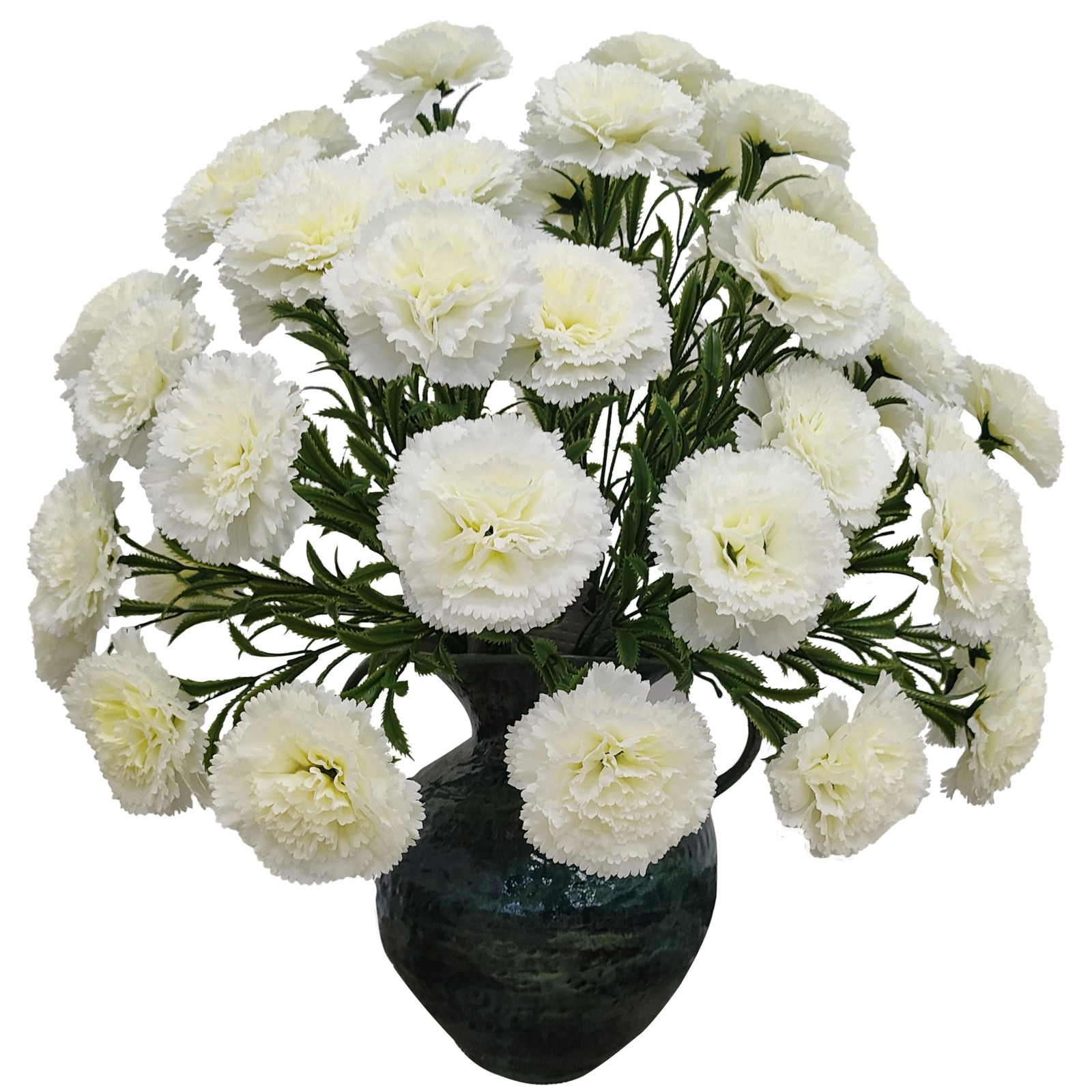 Carnations Artificial Flowers,8PCS 40 Heads Faux Fake Silk Carnations,16 in C…