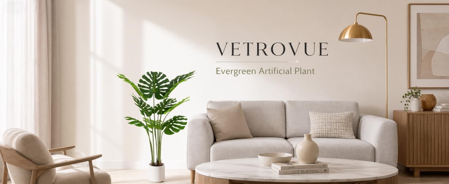 Artificial Monstera Deliciosa Plant 3.6ft, Lifelike Faux Swiss Cheese Floor