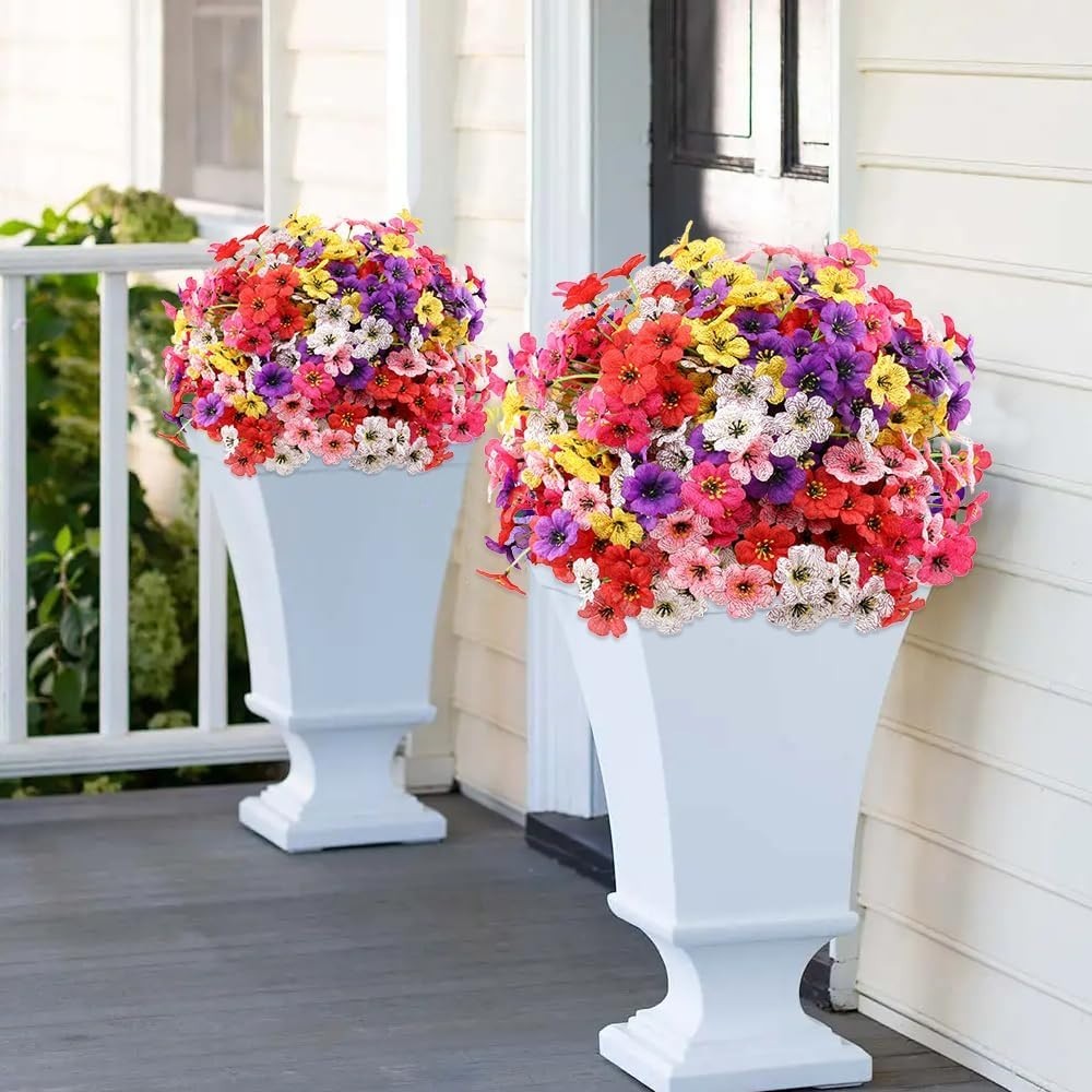 Lifelike Faux Flowers – 30 Bundles UV Resistant, Perfect for Home & Garden Decor